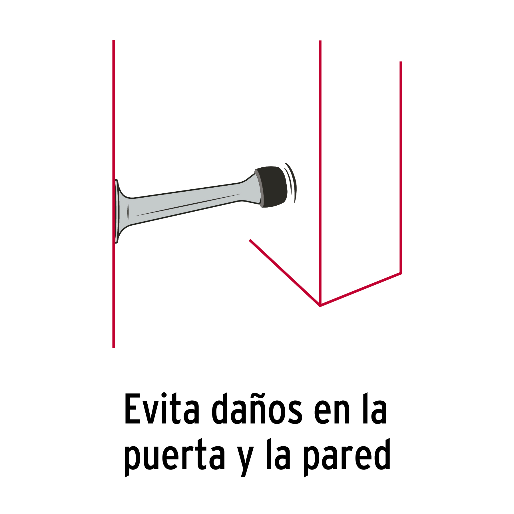 Tope recto para puerta, acabado cromo, HERMEX TRUPER