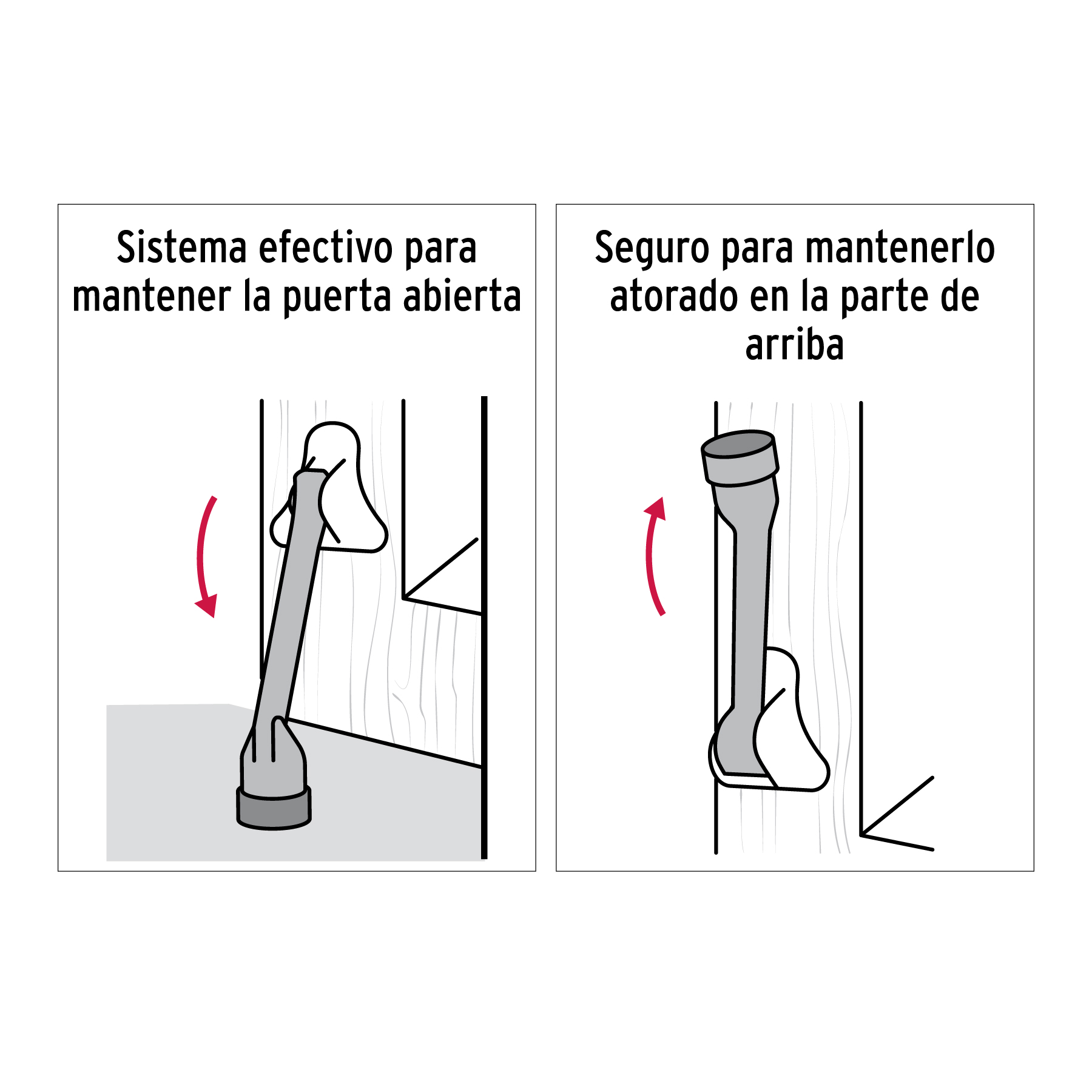 Fijapuerta metálico, acabado latón brillante, HERMEX TRUPER