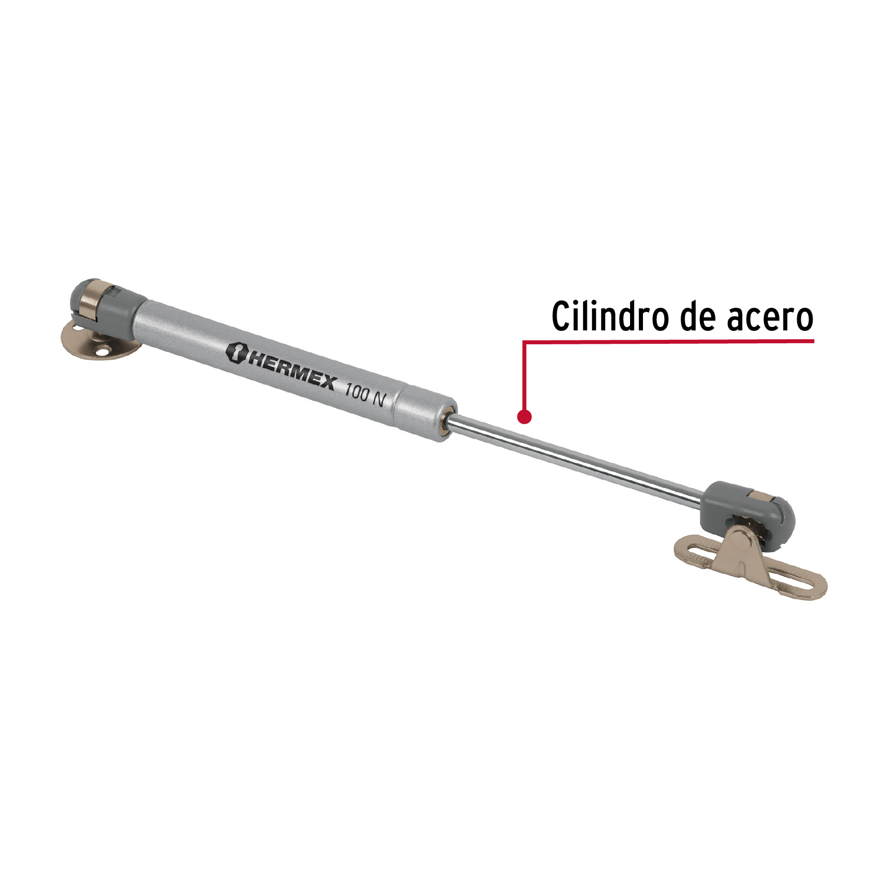 Pistón a gas con capacidad de 100 N / 10 kg, HERMEX TRUPER