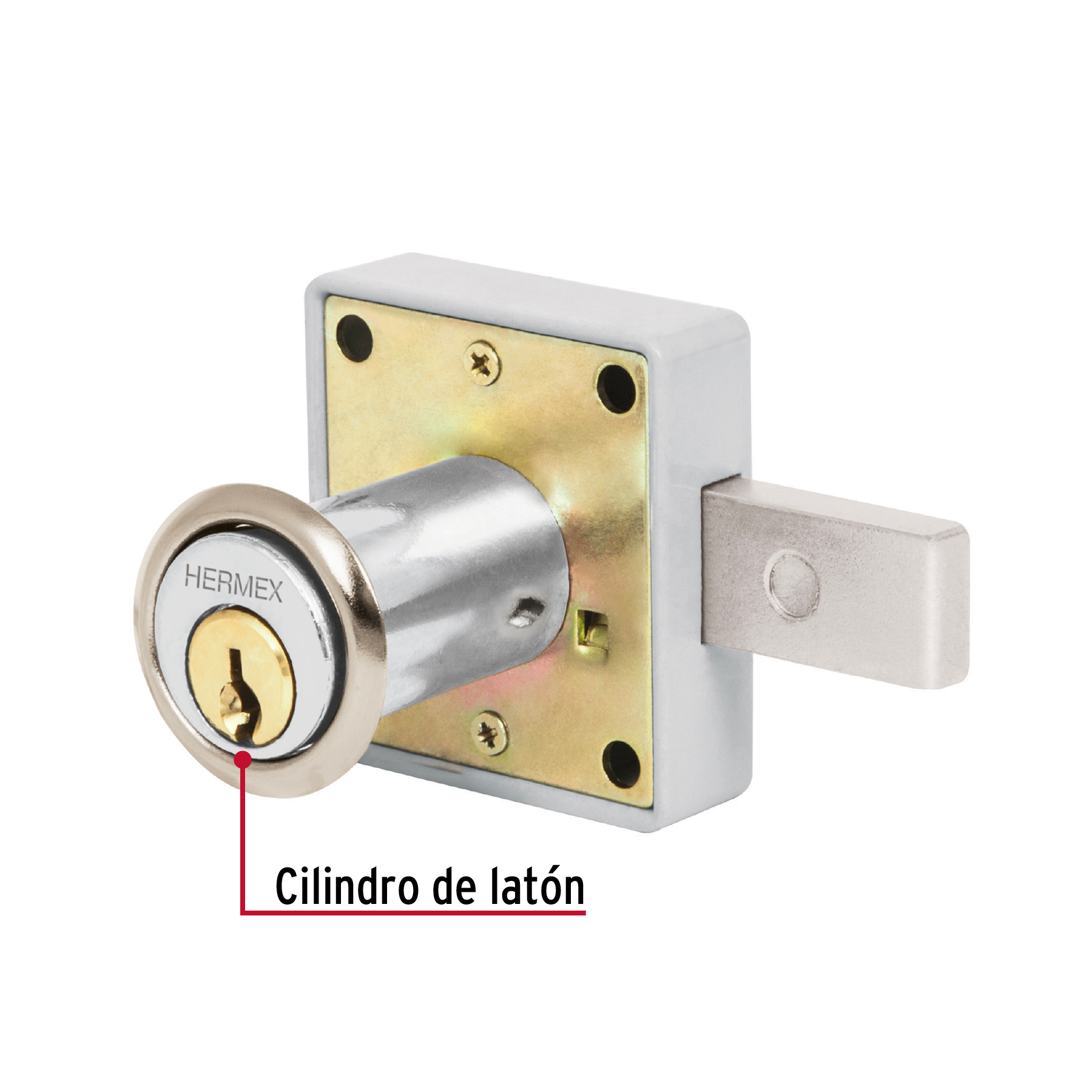 Cerradura para mueble, modelo 25, cromo, HERMEX TRUPER