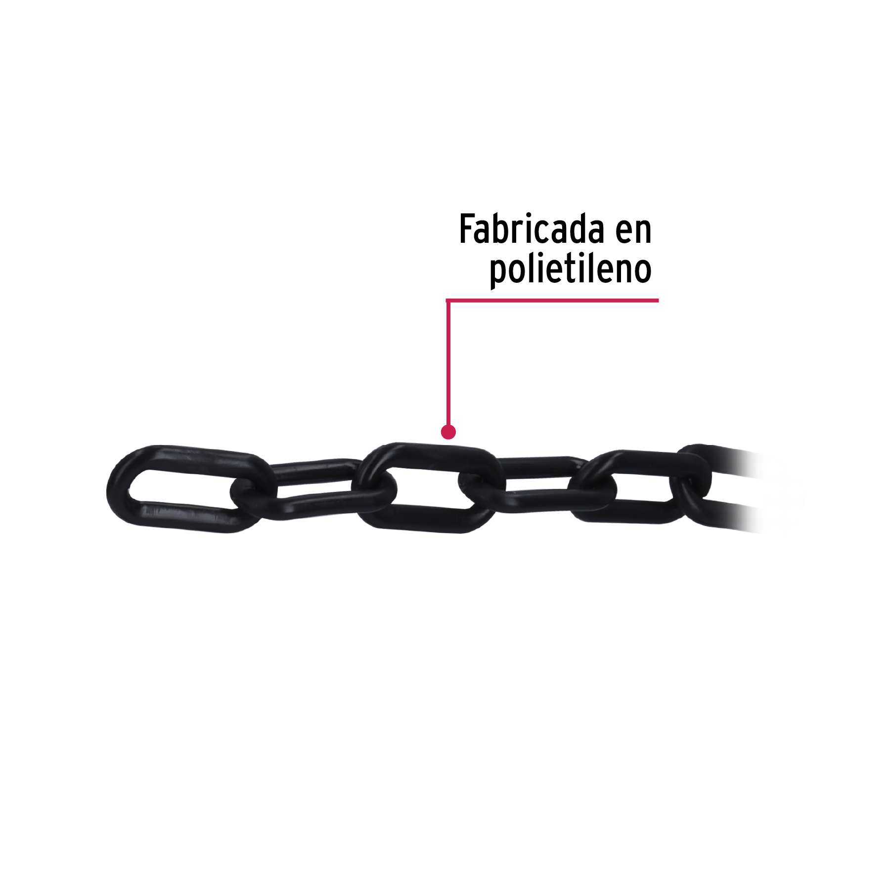 Metro de cadena de 8 mm de plástico negra, carrete de 25 m TRUPER