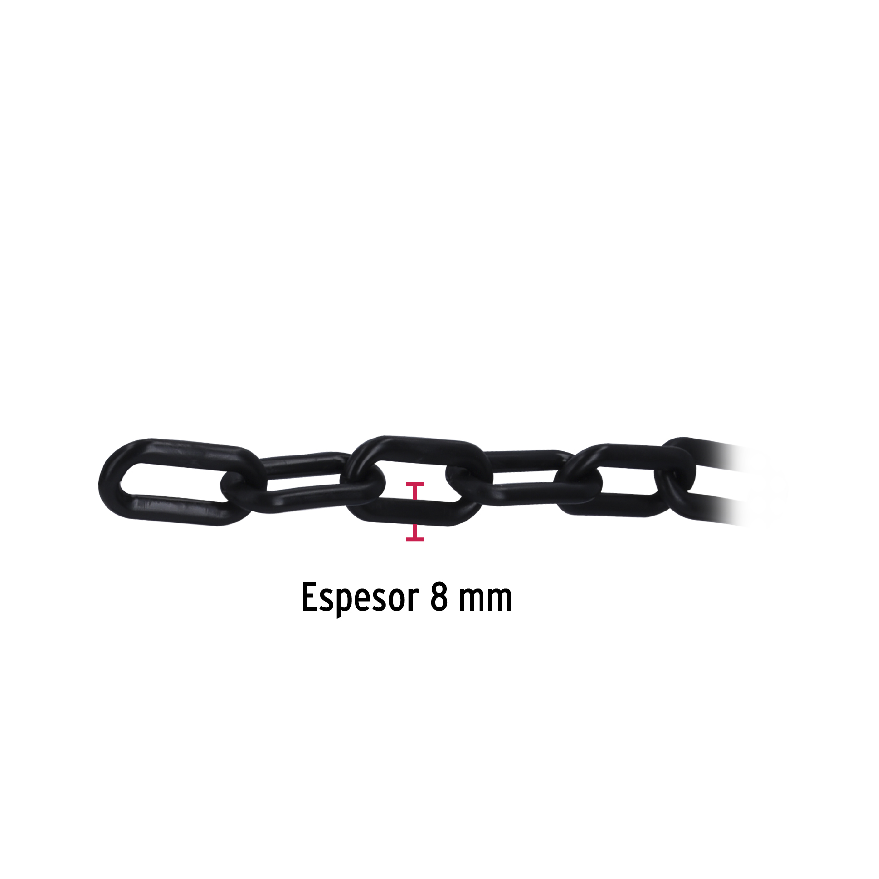 Metro de cadena de 8 mm de plástico negra, carrete de 25 m TRUPER