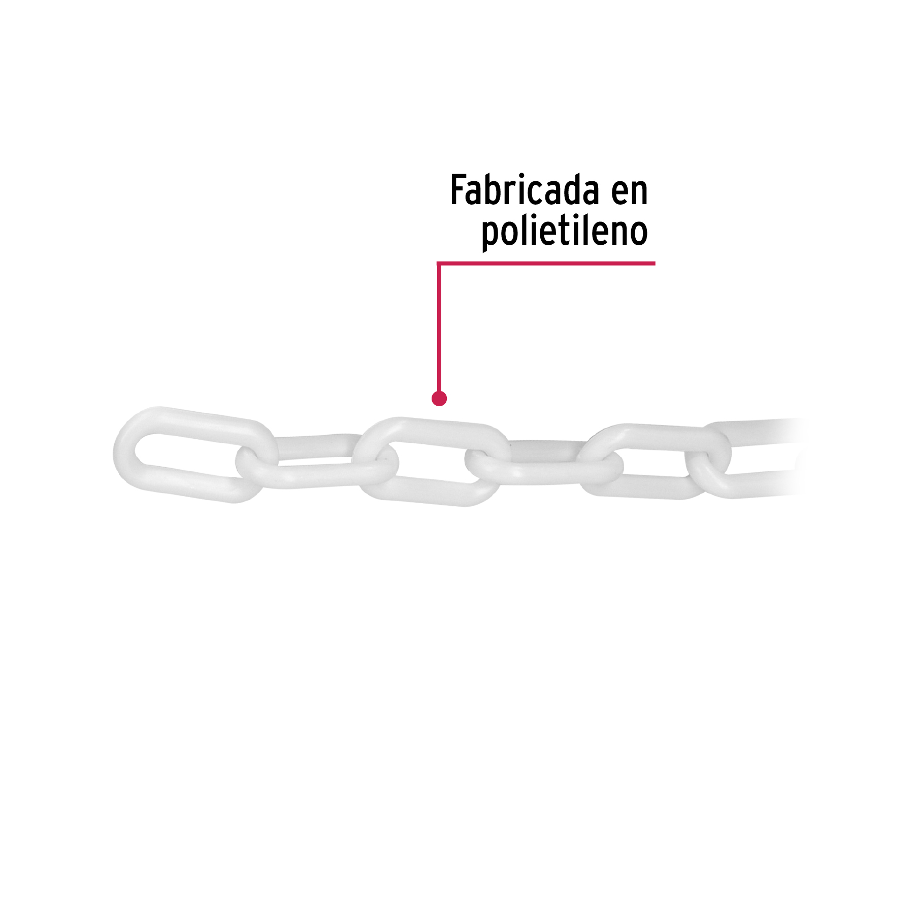 Metro de cadena de 8 mm de plástico blanca, carrete de 25 m TRUPER