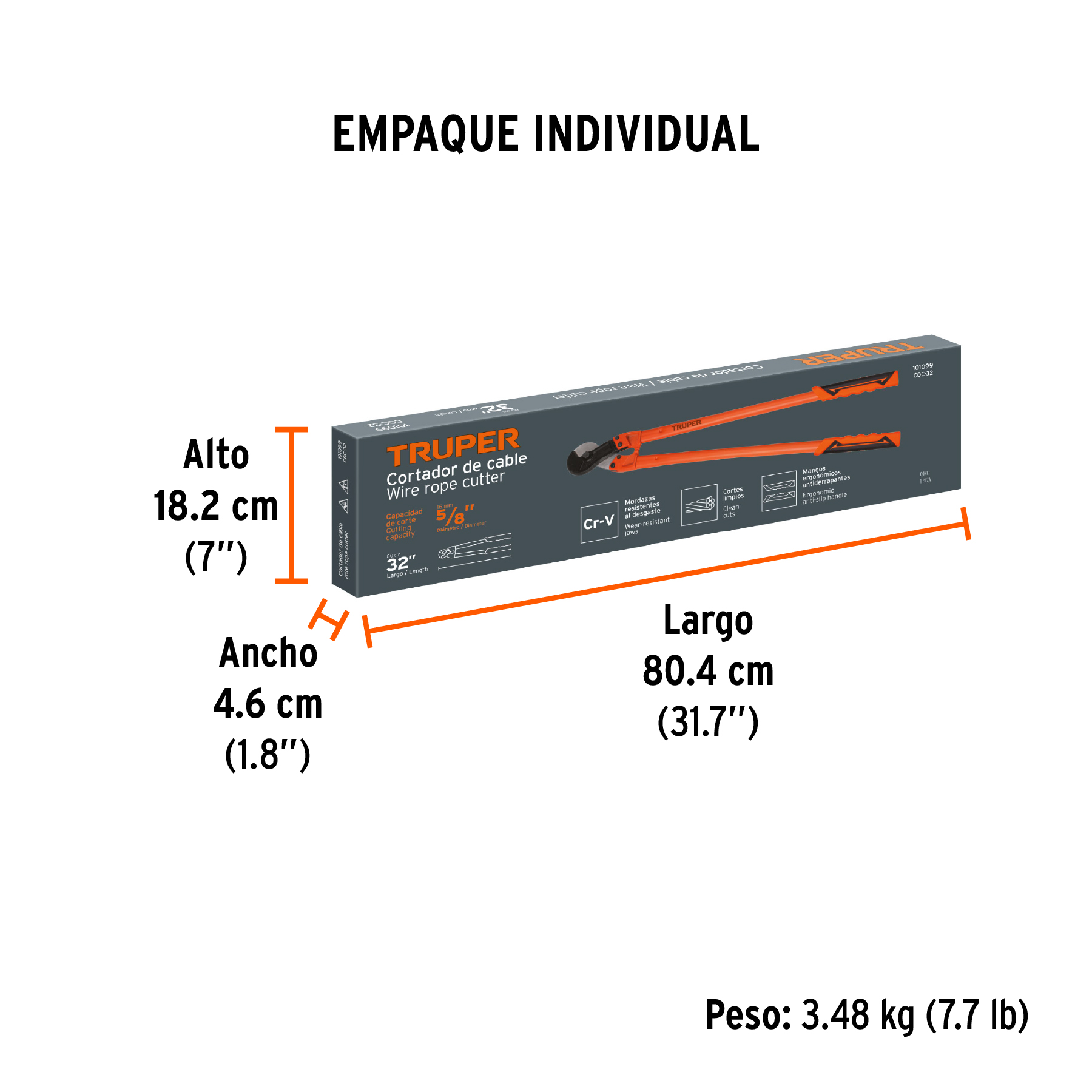 Cortador de 32" de cable y alambre, TRUPER TRUPER