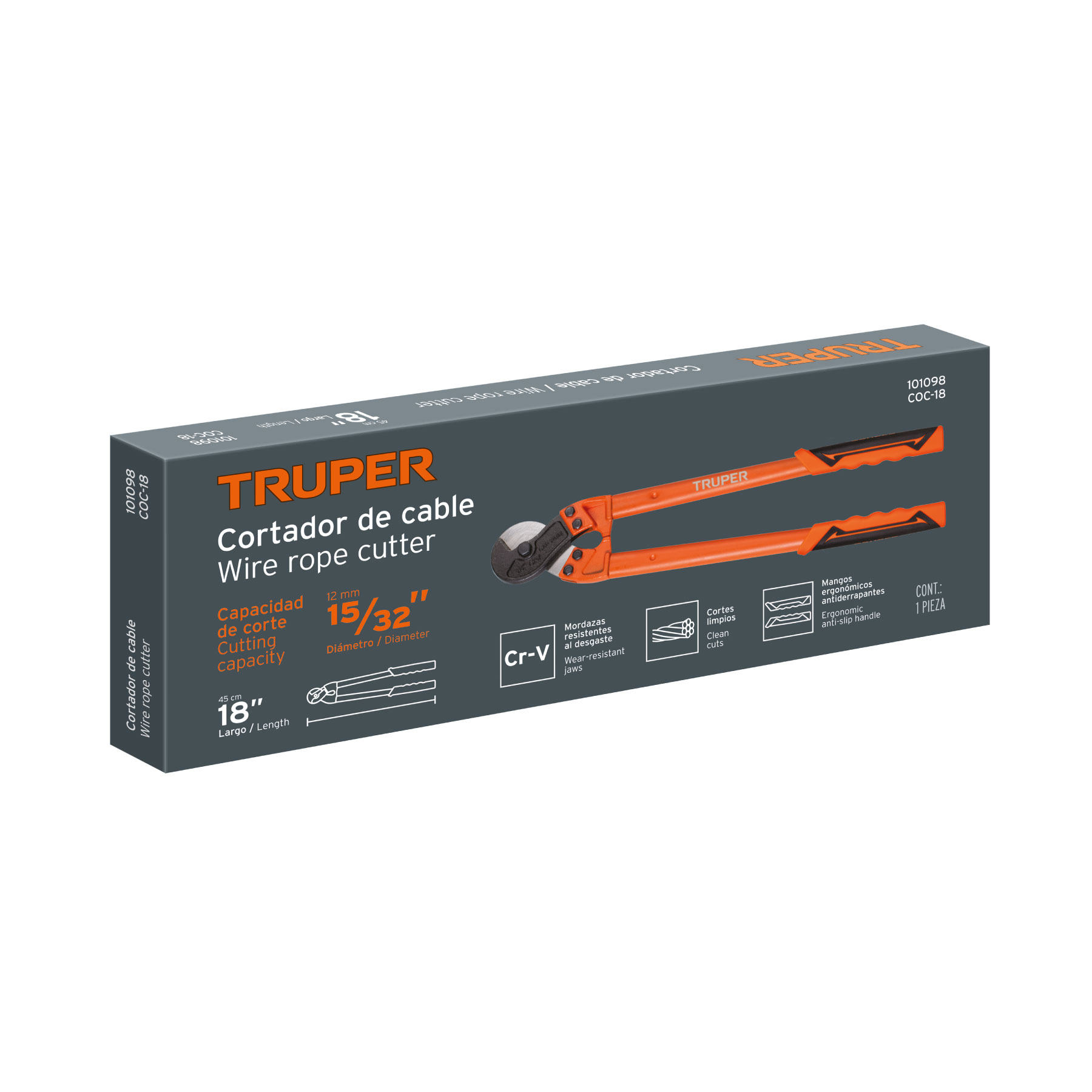 Cortador de 18" de cable y alambre, TRUPER TRUPER
