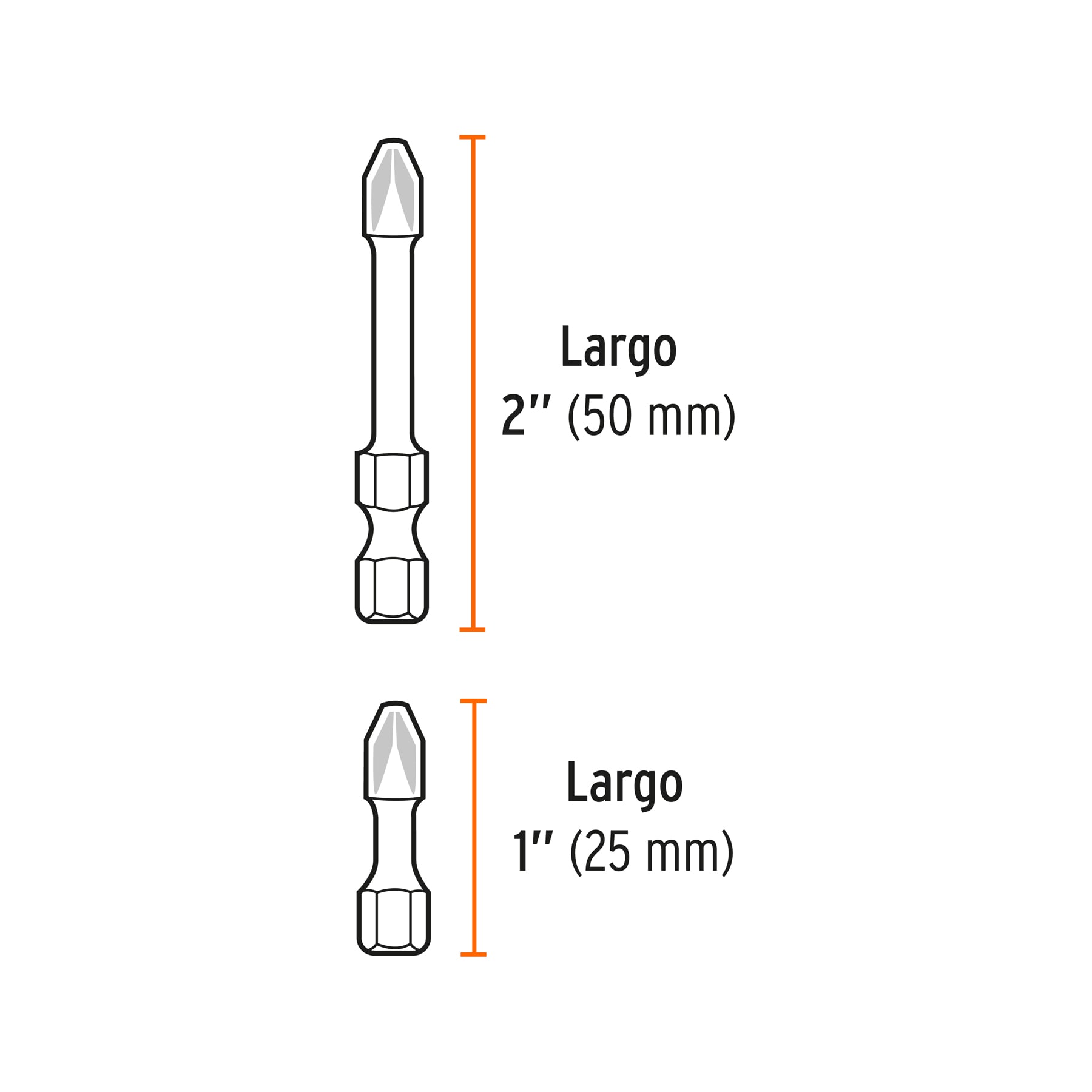Juego de 40 puntas de impacto mixtas largos 1" y 2", EXPERT TRUPER