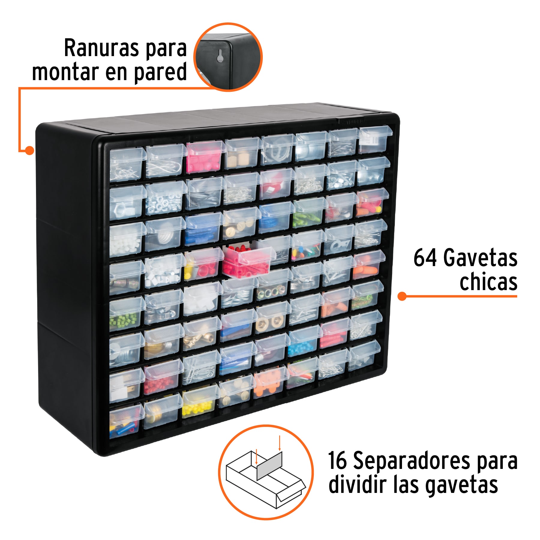Organizador con 64 gavetas, TRUPER TRUPER