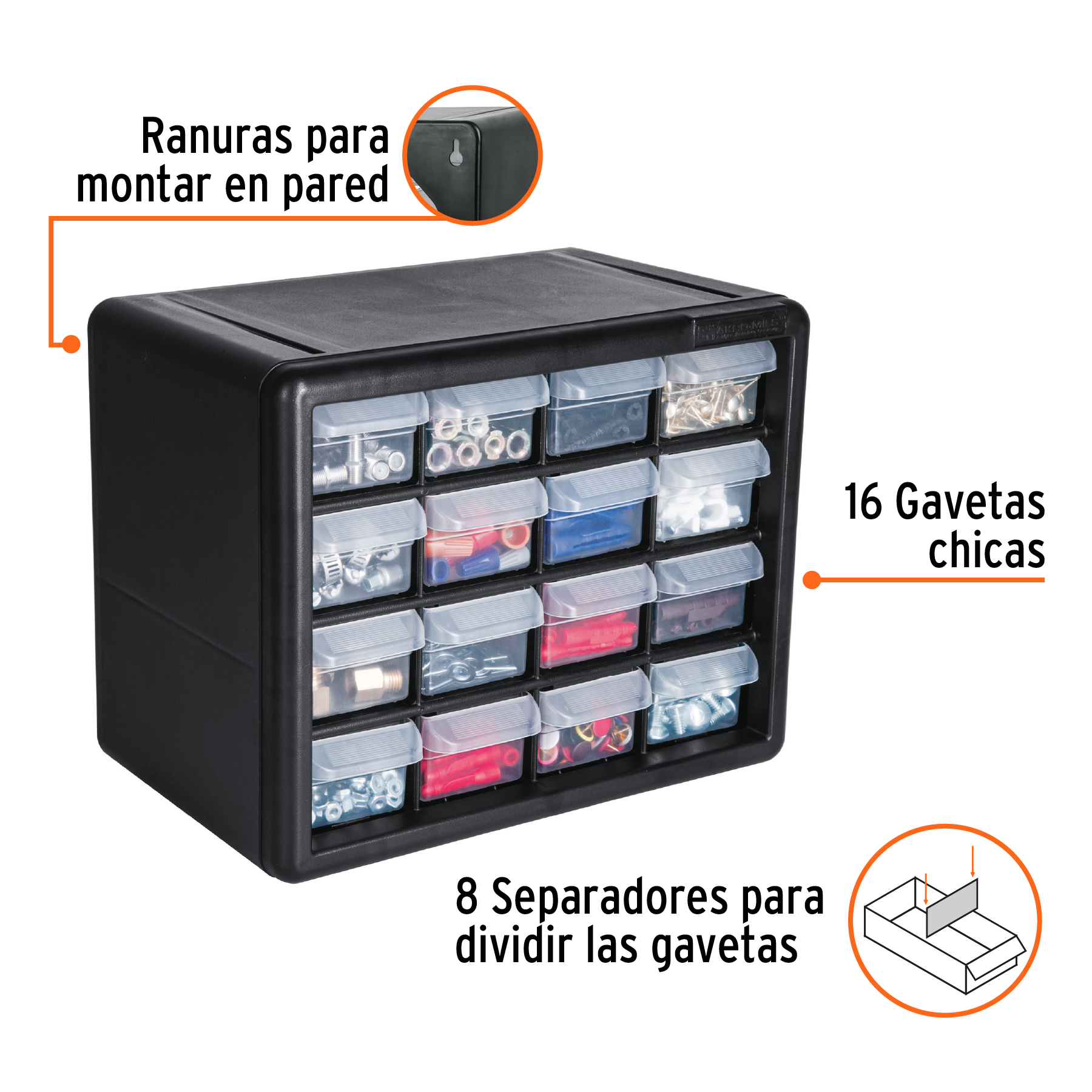 Organizador con 16 gavetas, TRUPER TRUPER