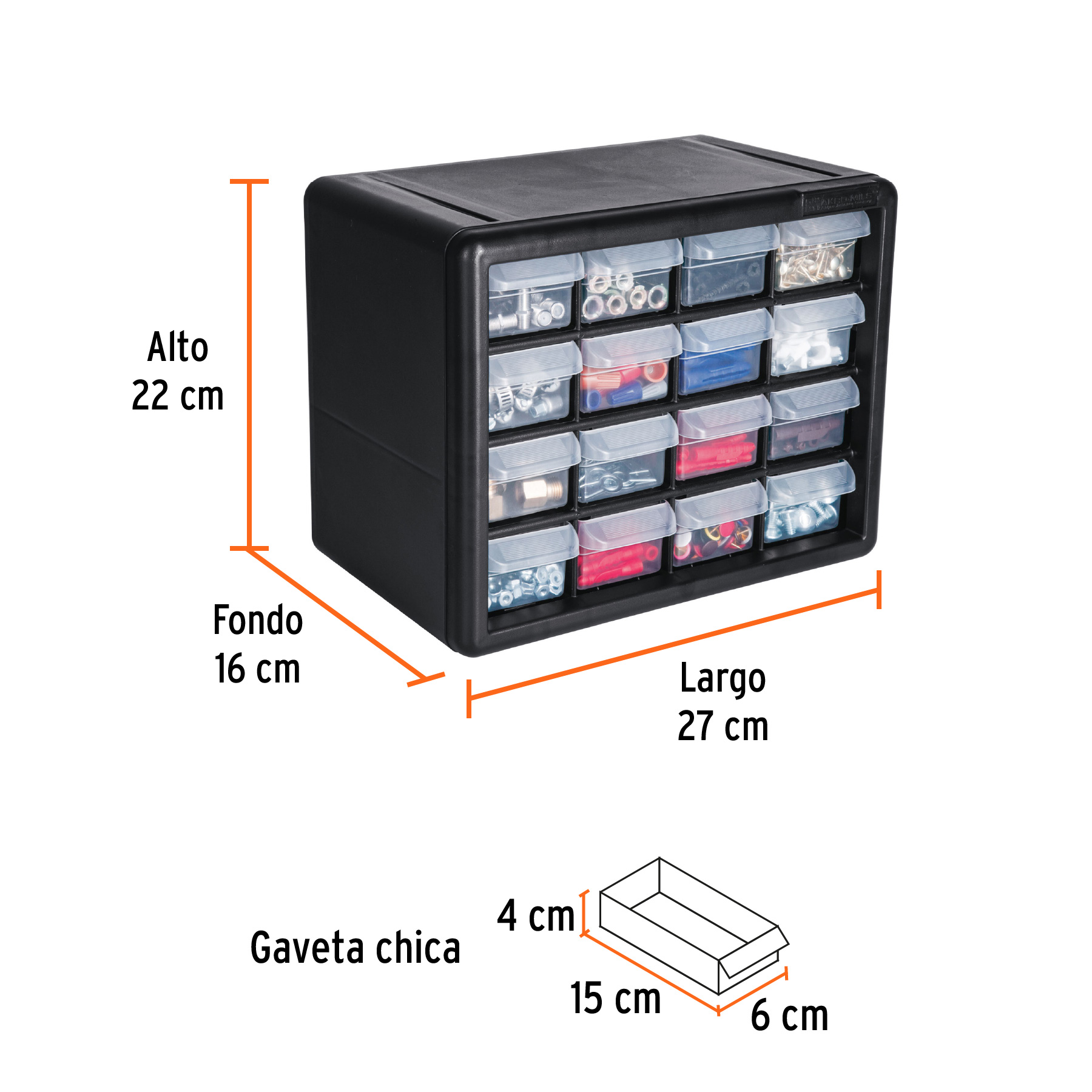 Organizador con 16 gavetas, TRUPER TRUPER