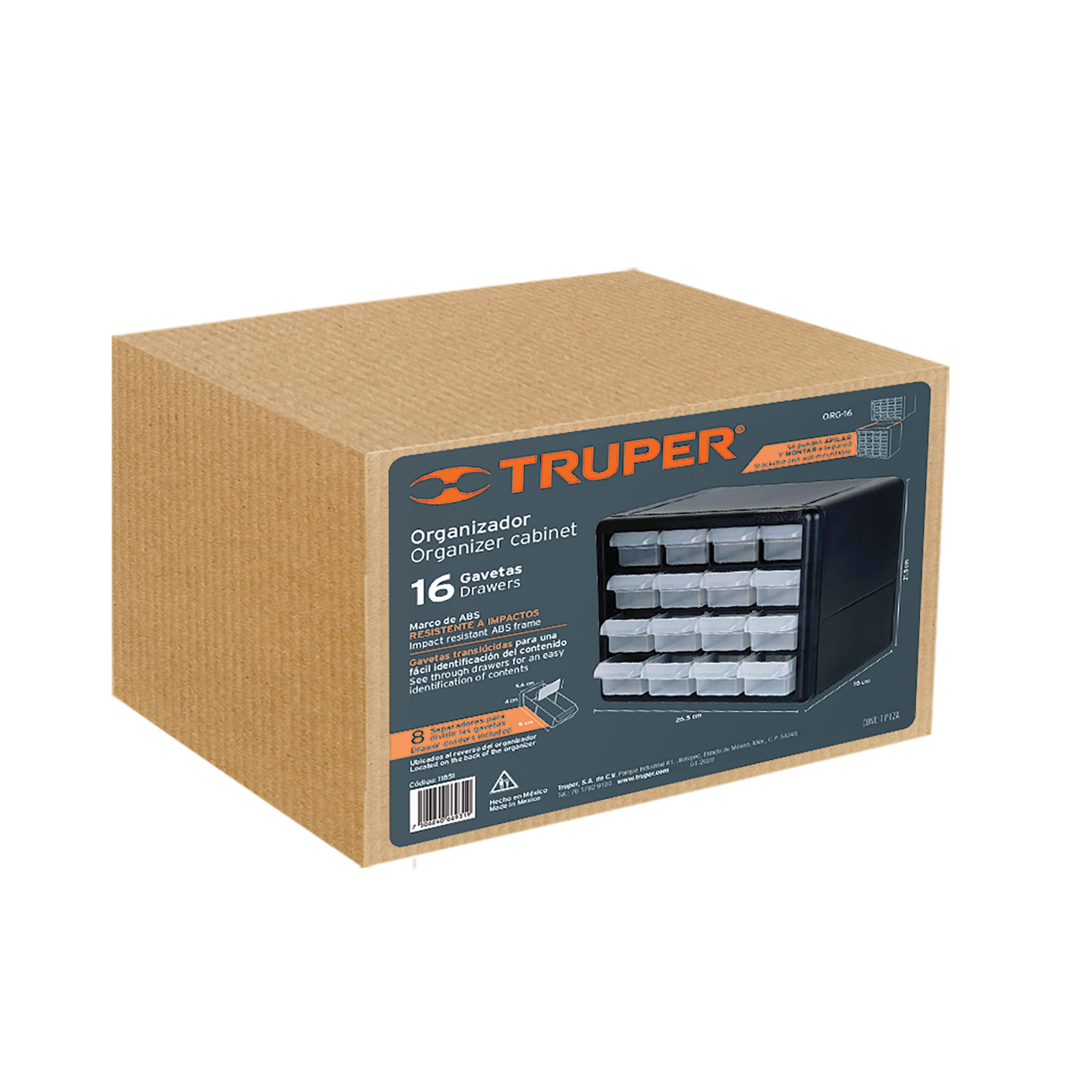 Organizador con 16 gavetas, TRUPER TRUPER