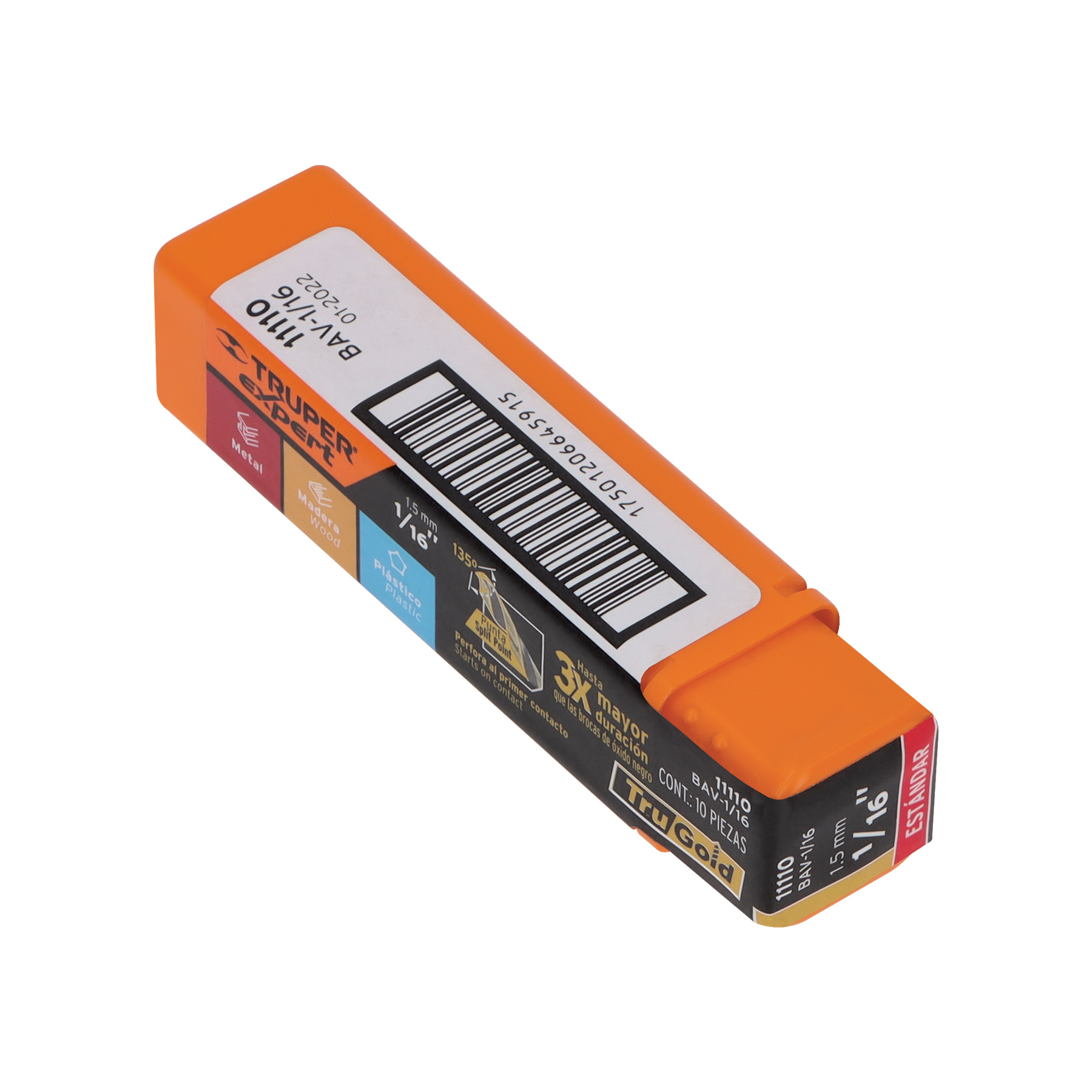 Broca HSS 1/16" Trugold para metal, TRUPER EXPERT TRUPER