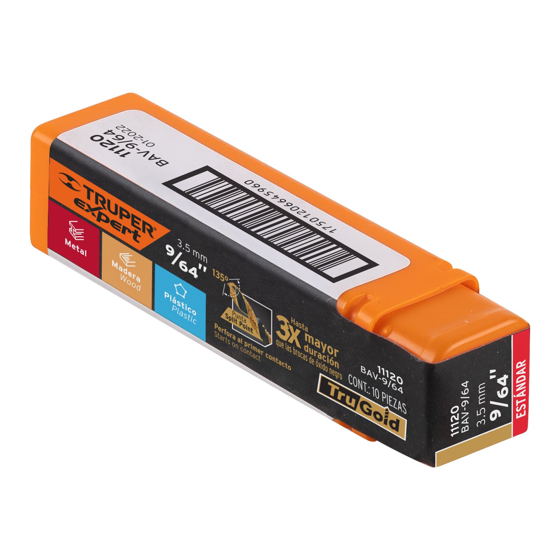 Broca HSS 9/64" Trugold para metal, TRUPER EXPERT TRUPER