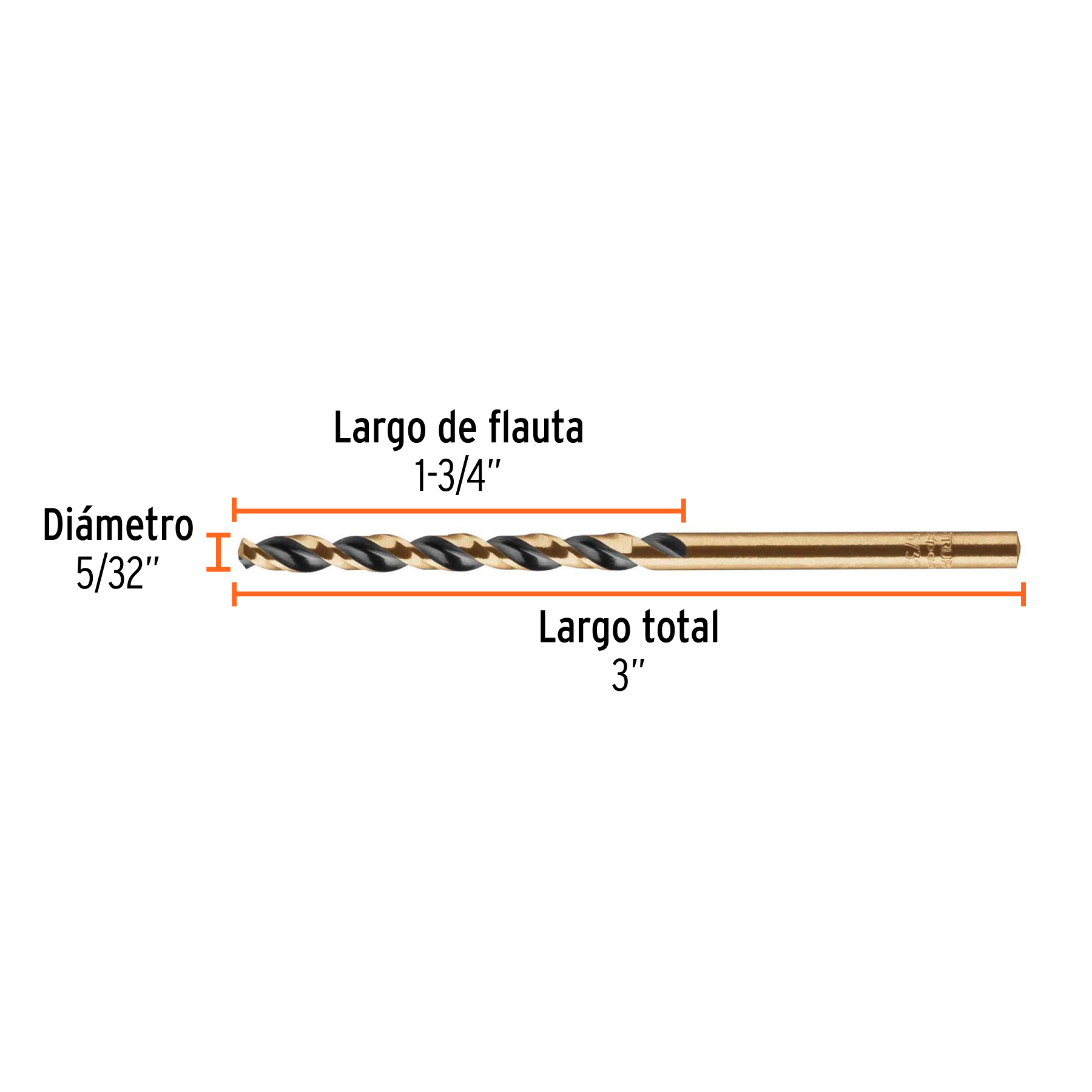 Broca HSS 5/32" Trugold para metal, TRUPER EXPERT TRUPER