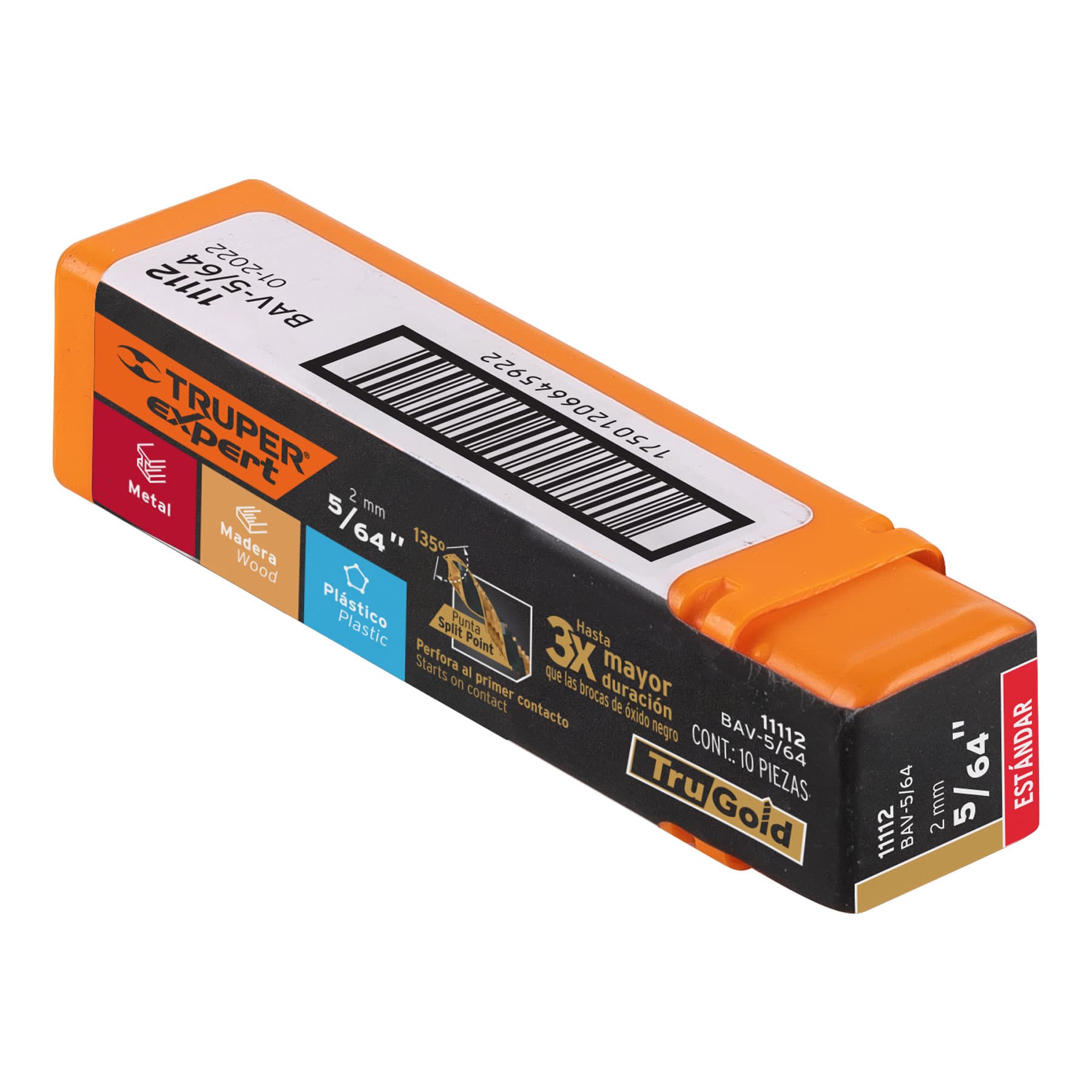 Broca HSS 5/64" Trugold para metal, TRUPER EXPERT TRUPER