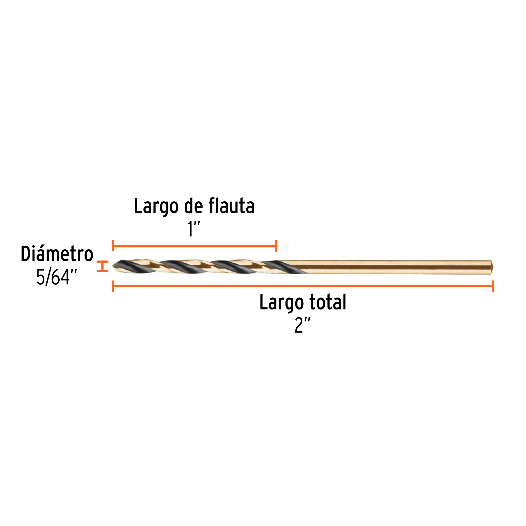 Broca HSS 5/64" Trugold para metal, TRUPER EXPERT TRUPER