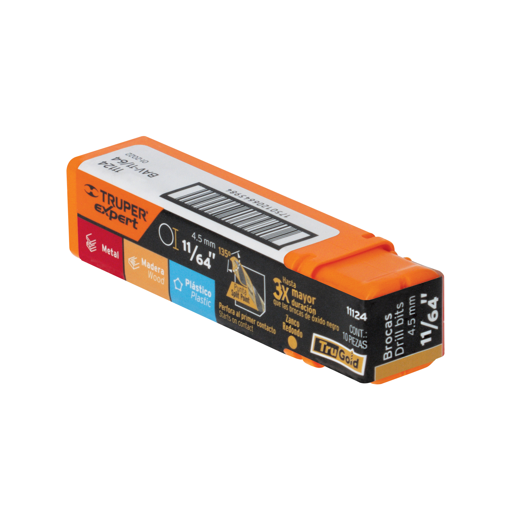 Broca HSS 11/64" Trugold para metal, TRUPER EXPERT TRUPER