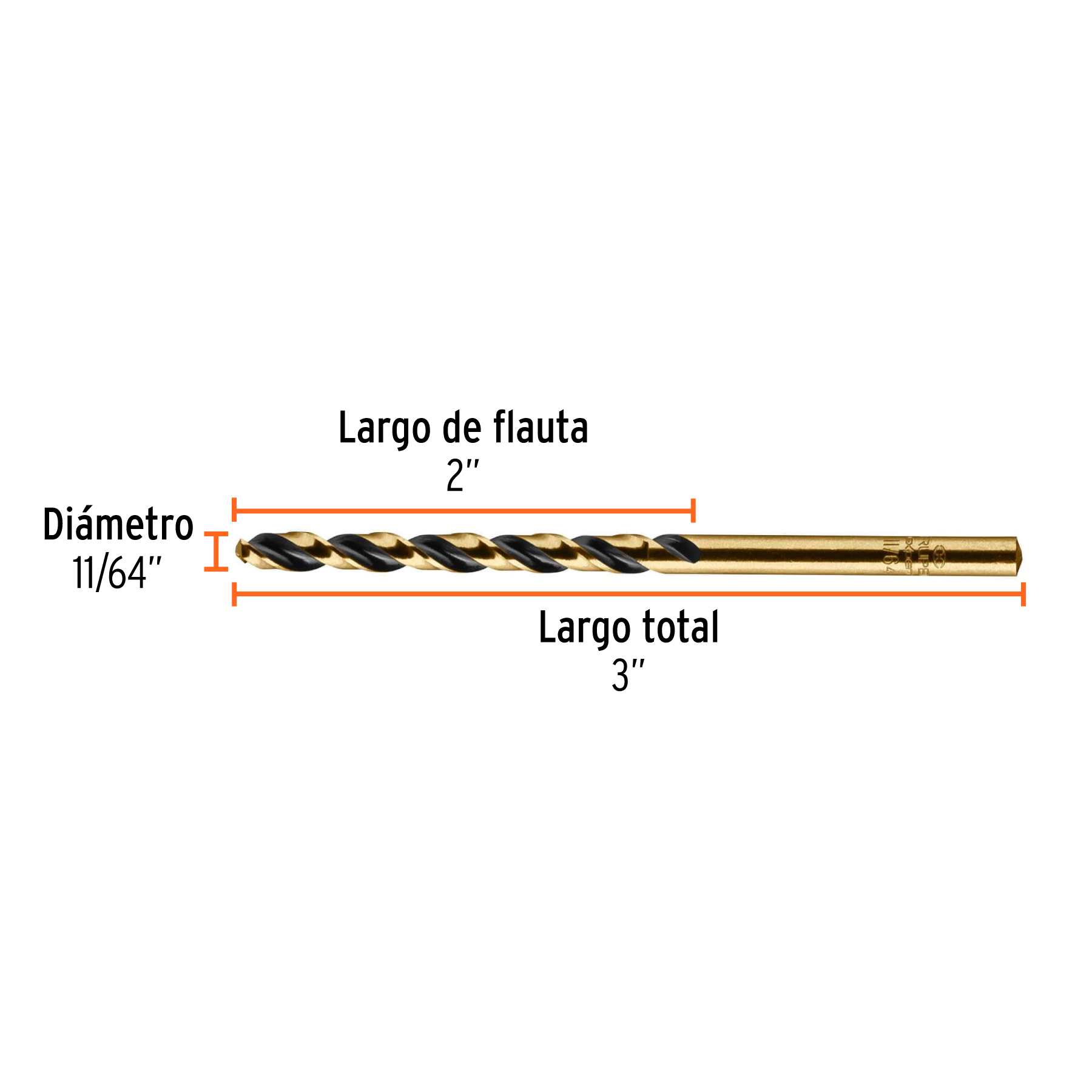 Broca HSS 11/64" Trugold para metal, TRUPER EXPERT TRUPER