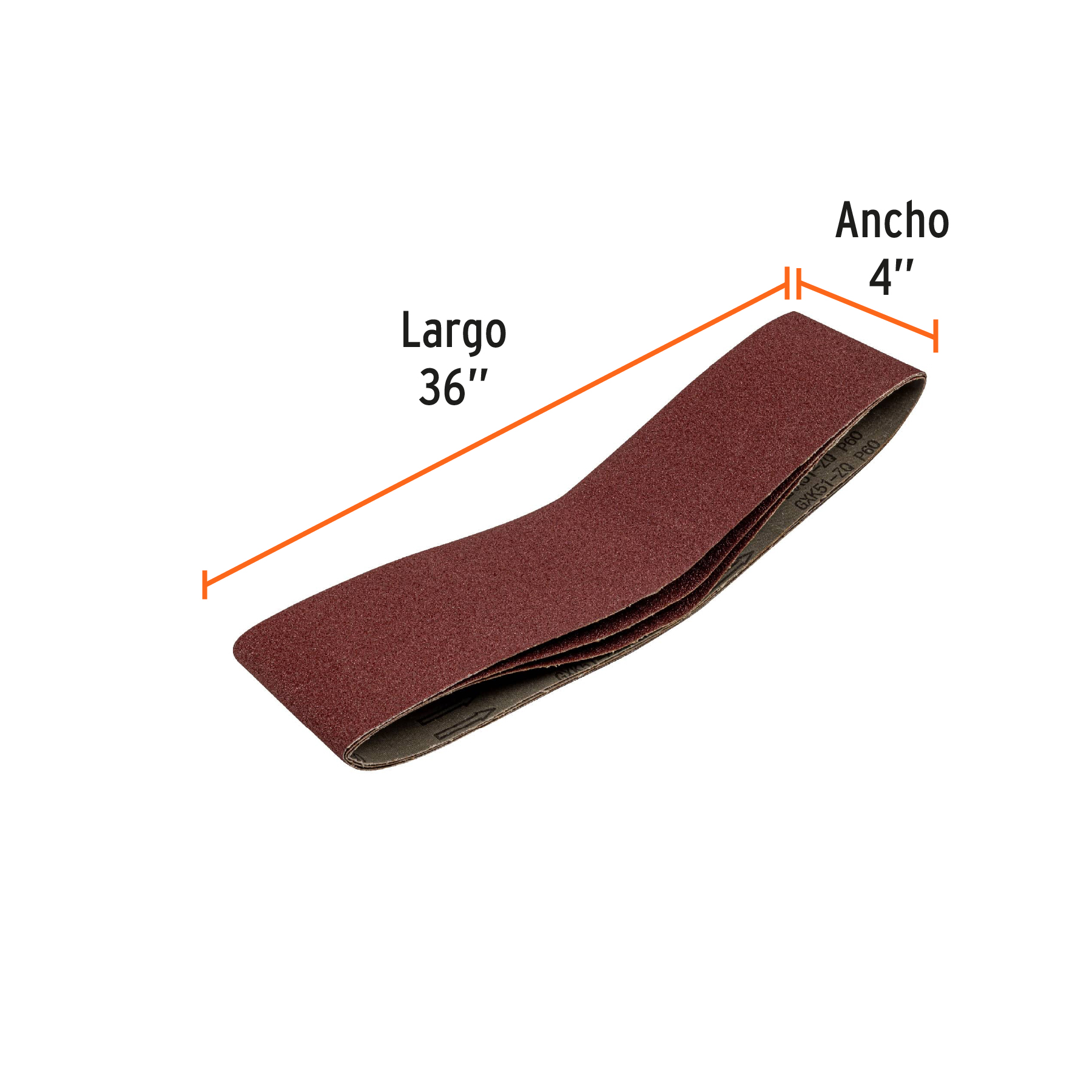 Caja con 3 bandas de lija 4" x 36" grano 60 para PUL-4X6T TRUPER
