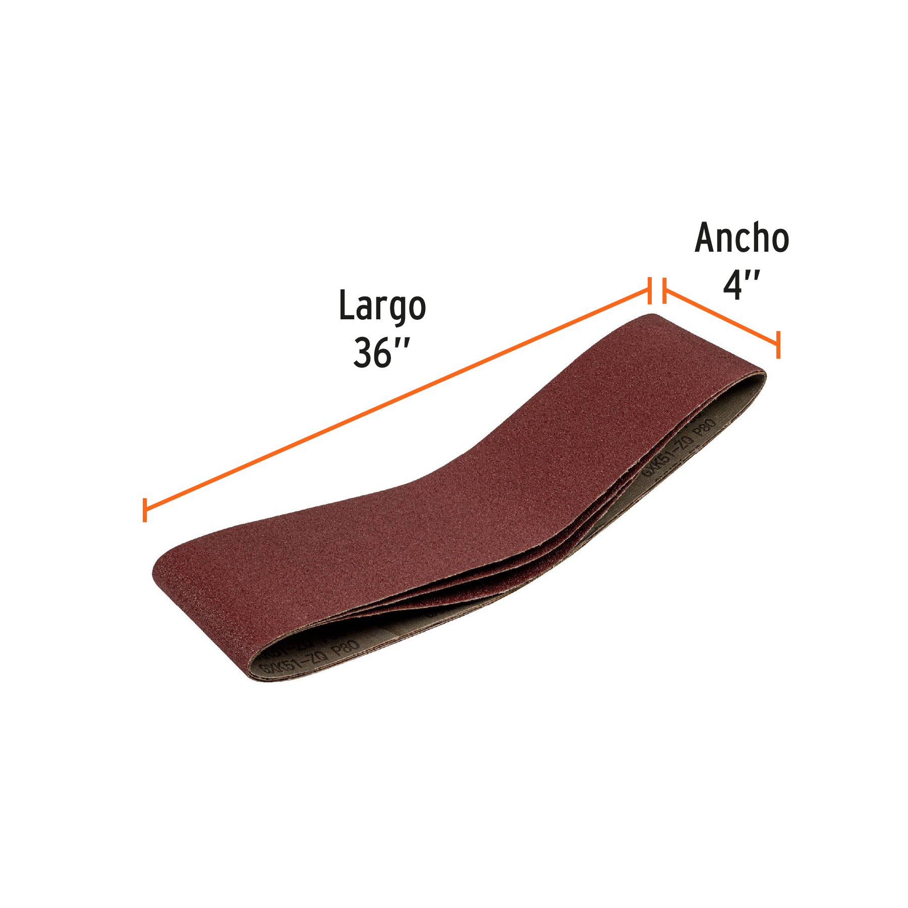 Caja con 3 bandas de lija 4" x 36" grano 80 para PUL-4X6T TRUPER