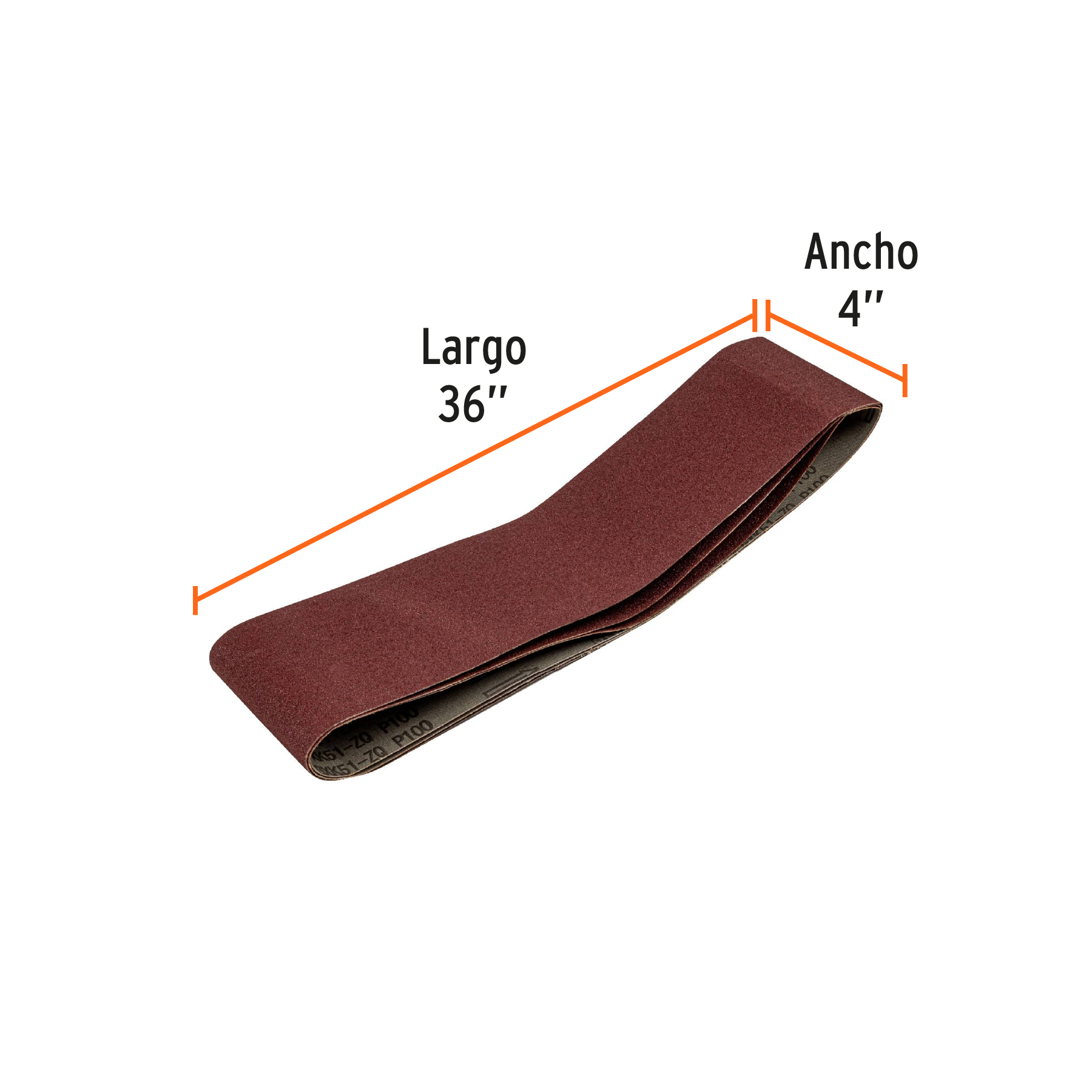 Caja con 3 bandas de lija 4" x 36" grano 100 para PUL-4X6T TRUPER