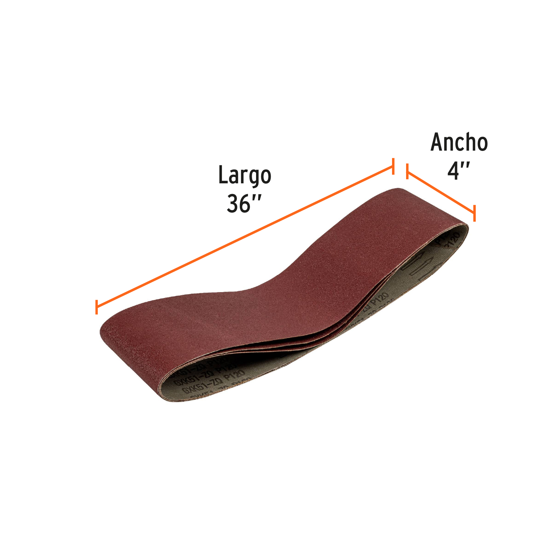 Caja con 3 bandas de lija 4" x 36" grano 120 para PUL-4X6T TRUPER