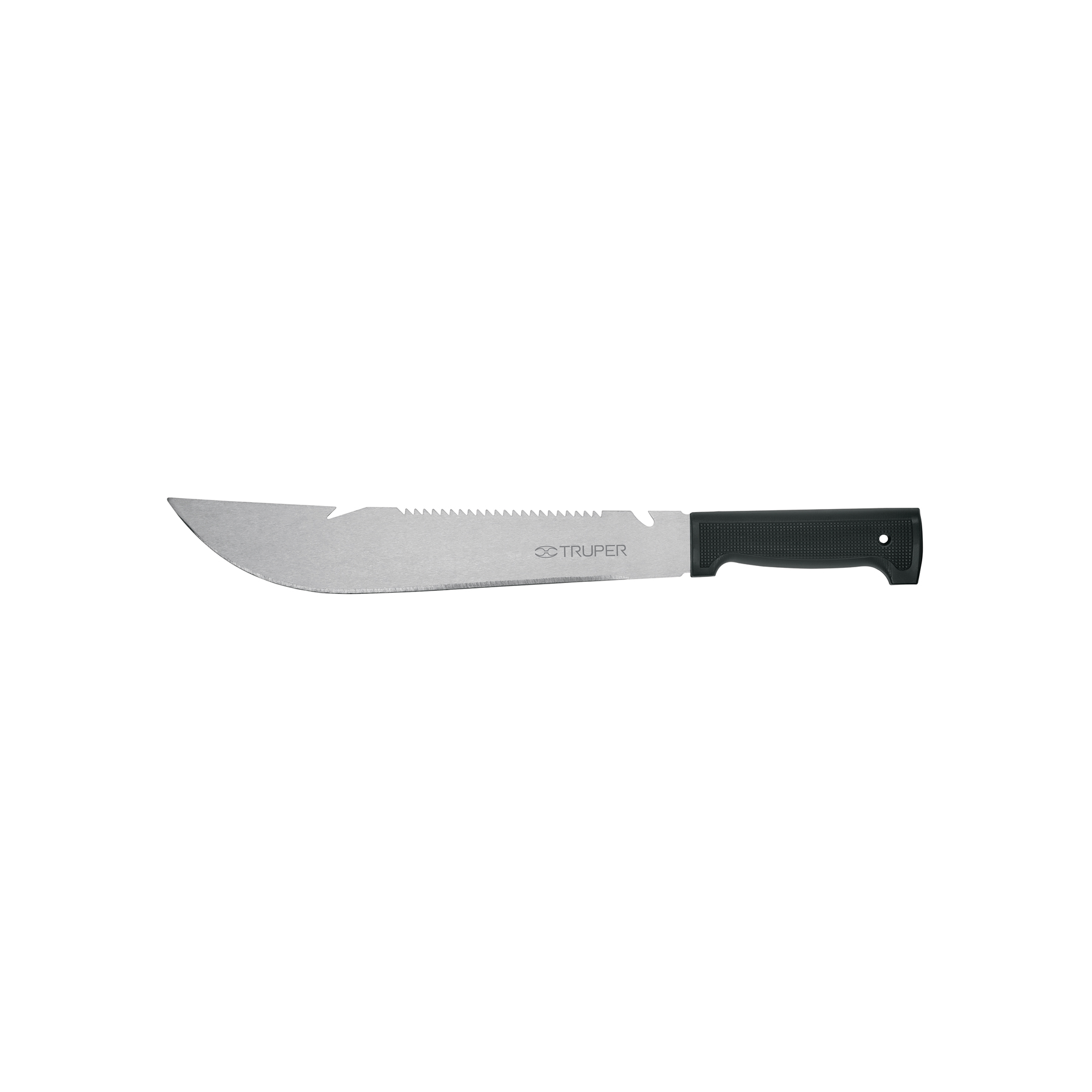 Machete rambo 12", cacha inyectada negra, con funda, TRUPER TRUPER