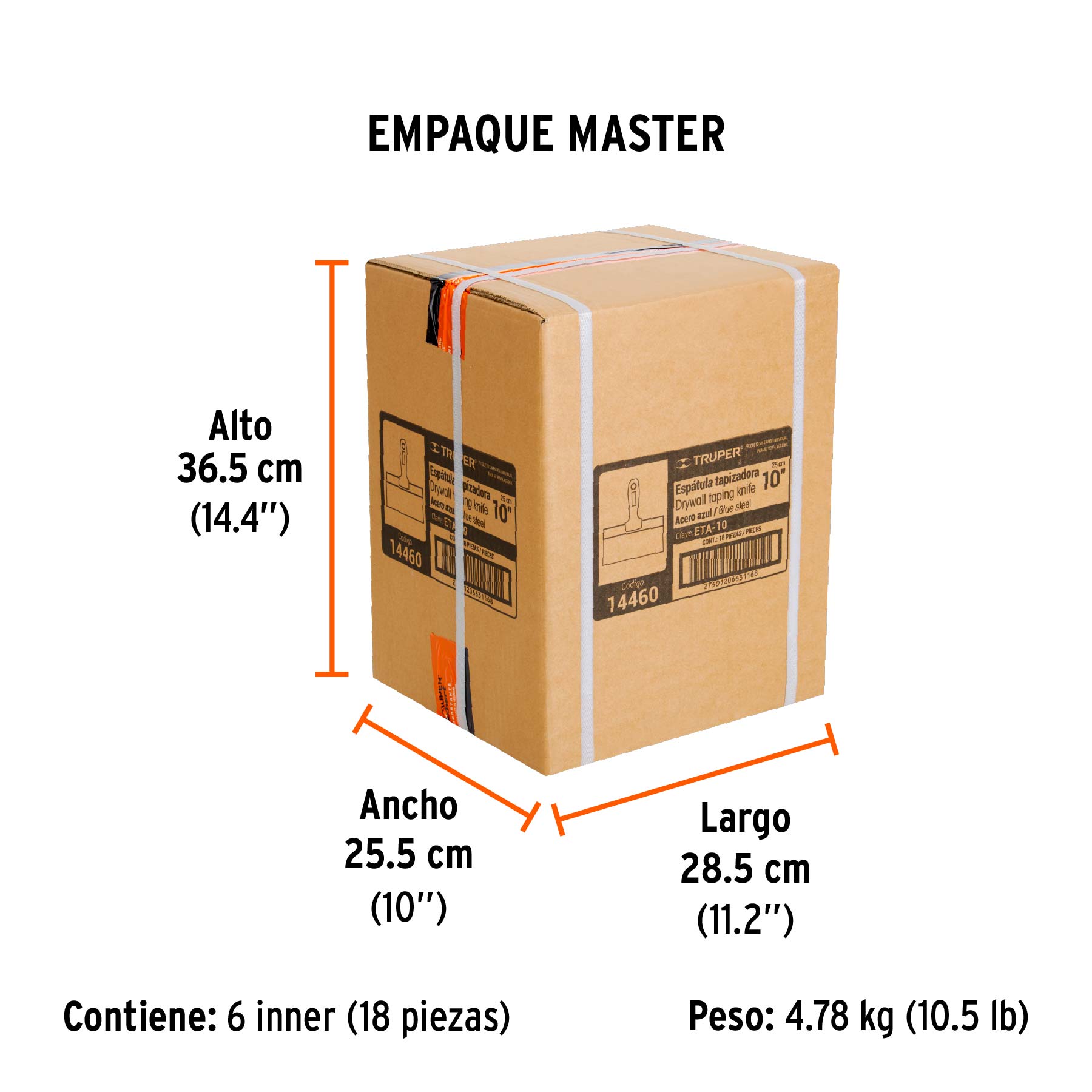 Espátula tapizadora de 10" acero al medio carbono, TRUPER TRUPER