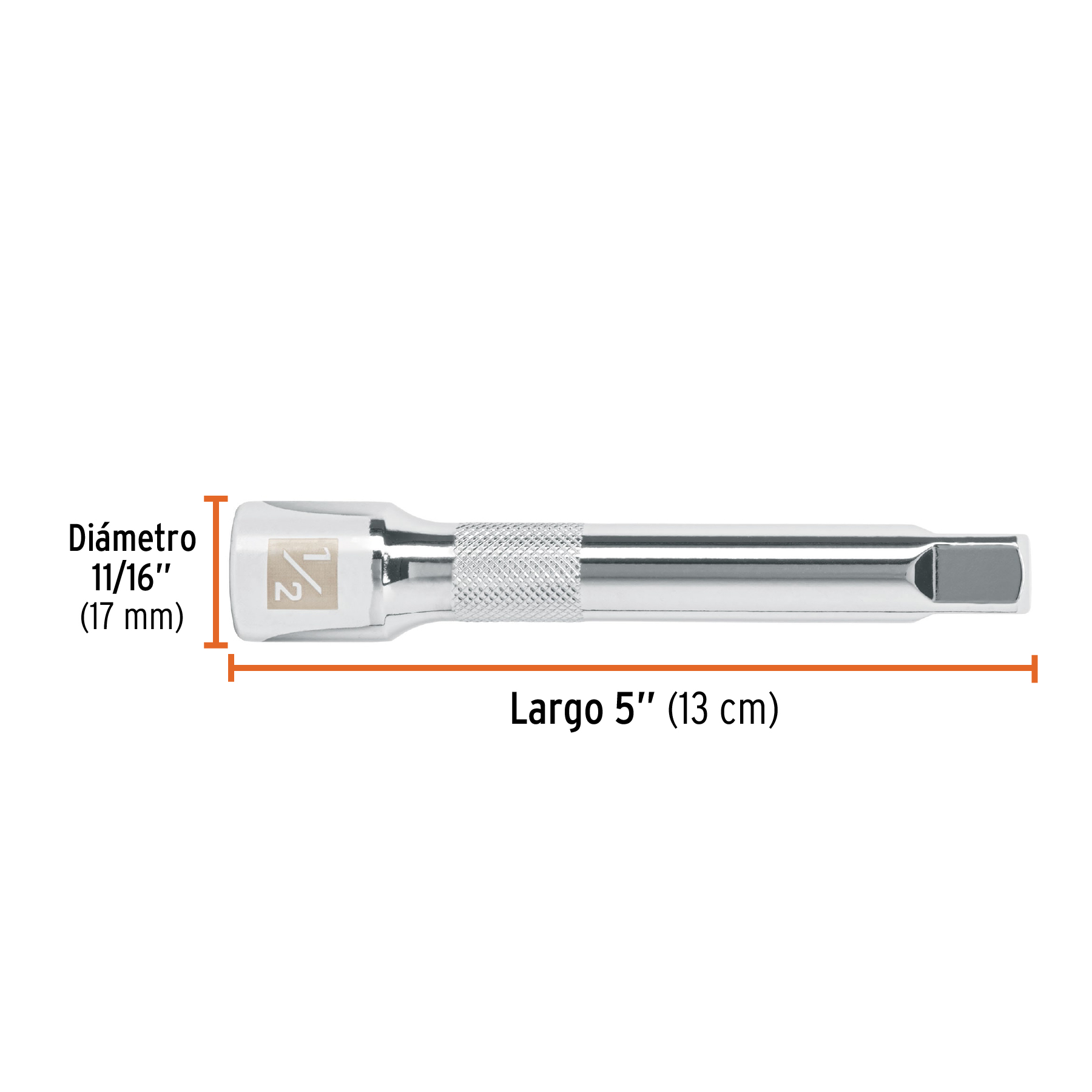 Extensión para matraca, cuadro 1/2", largo 5", TRUPER TRUPER