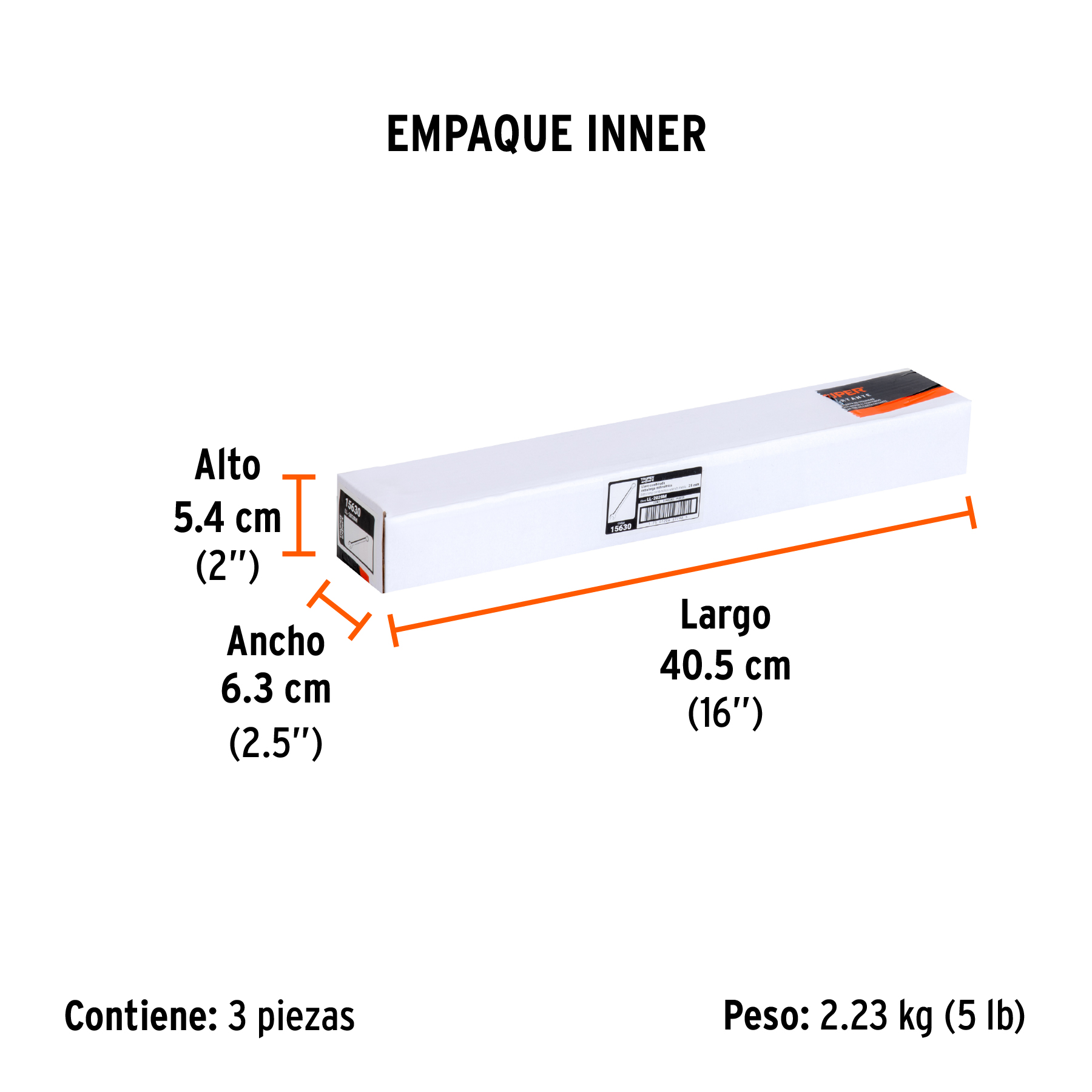 Llave combinada extralarga 28 mm x 393 mm de largo, EXPERT TRUPER