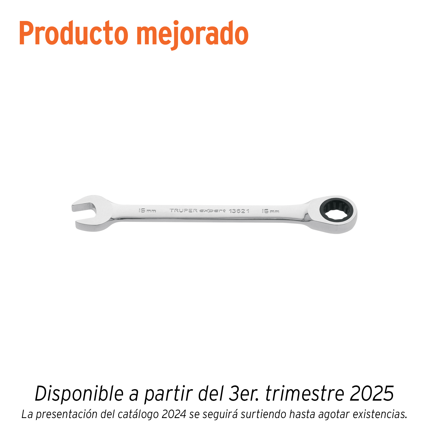 Llave combinada con matraca 16 mm x 202 mm largo, EXPERT TRUPER
