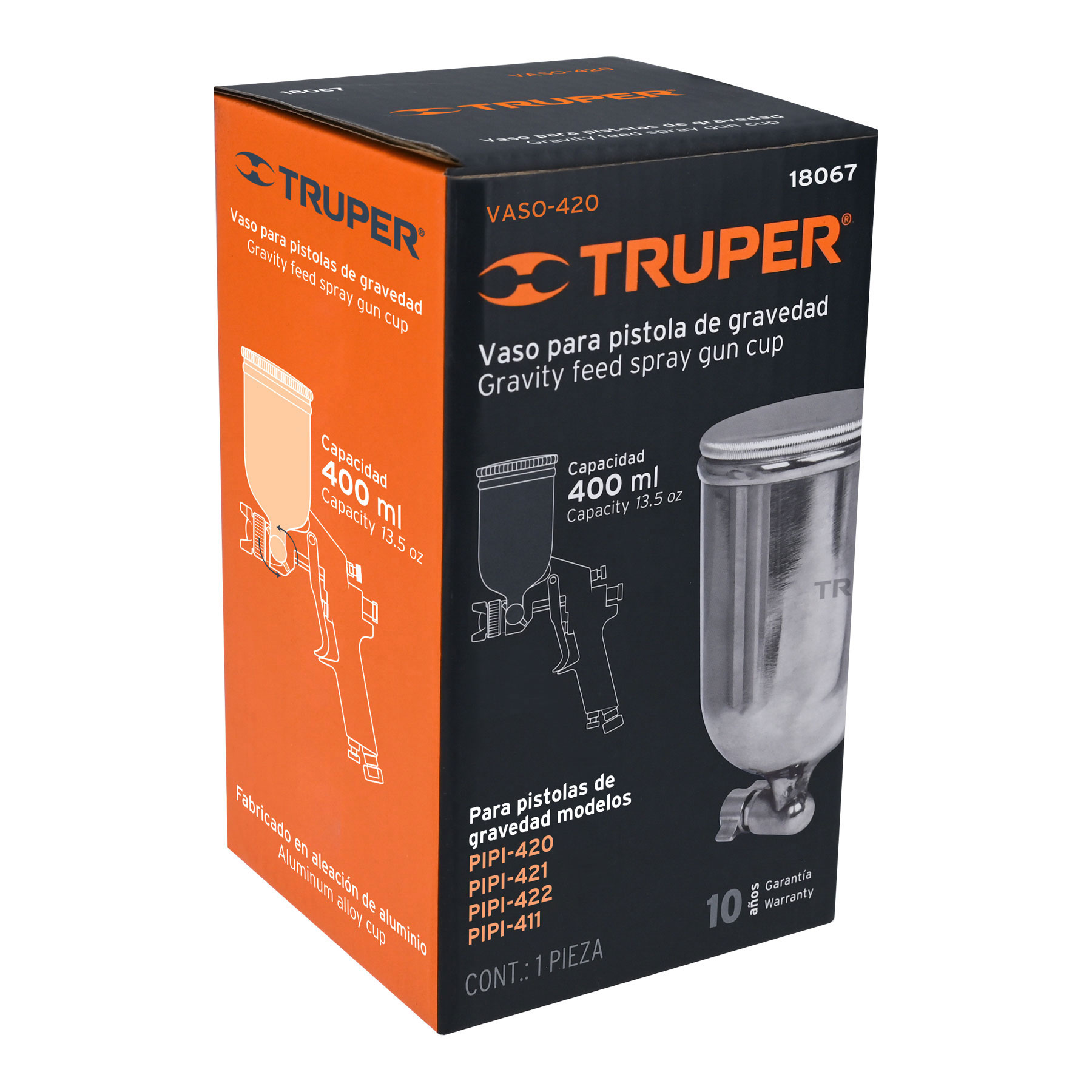 Vaso aluminio de repuesto para PIPI-411/420/421/422, TRUPER TRUPER