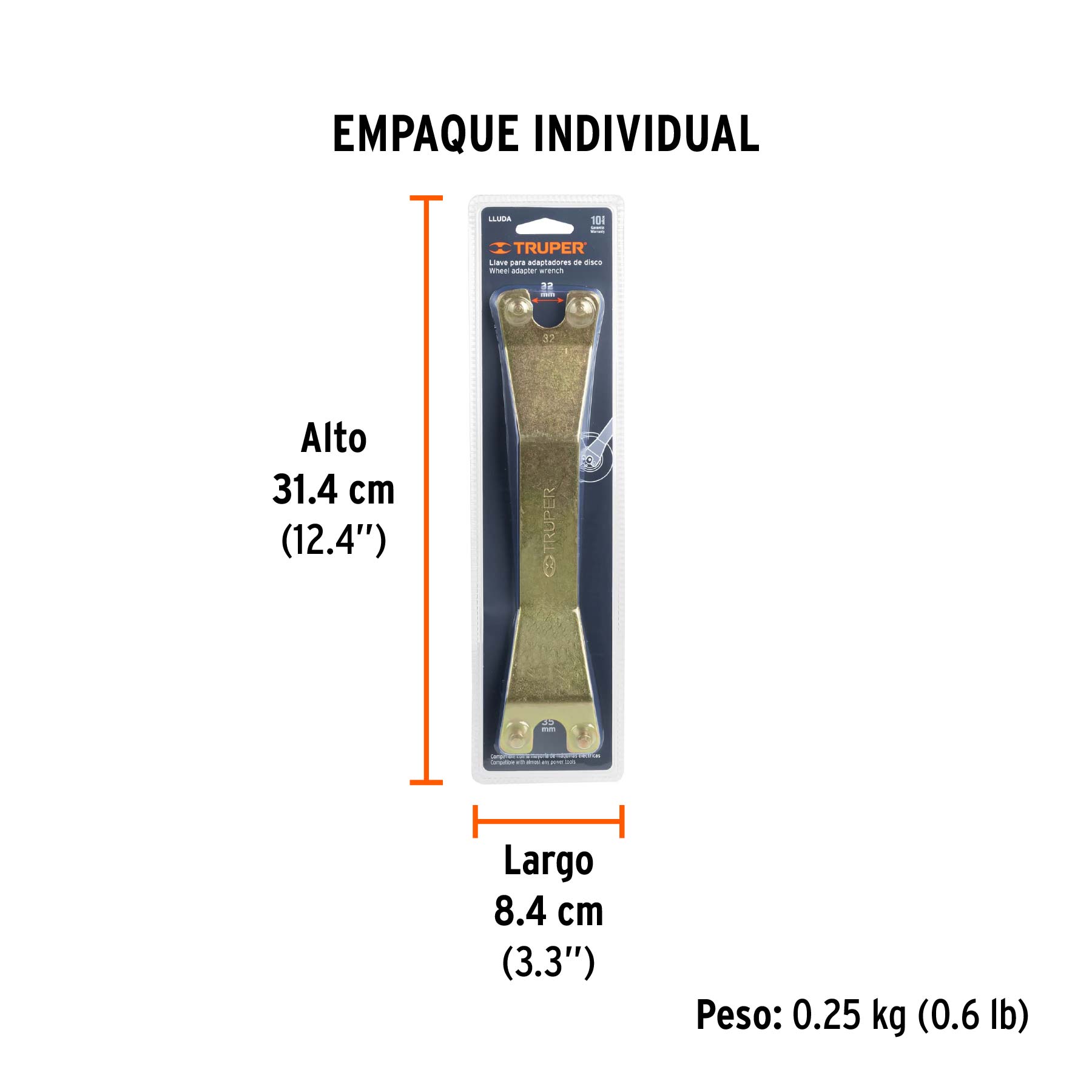 Llave para adaptadores de disco std y mm, TRUPER TRUPER