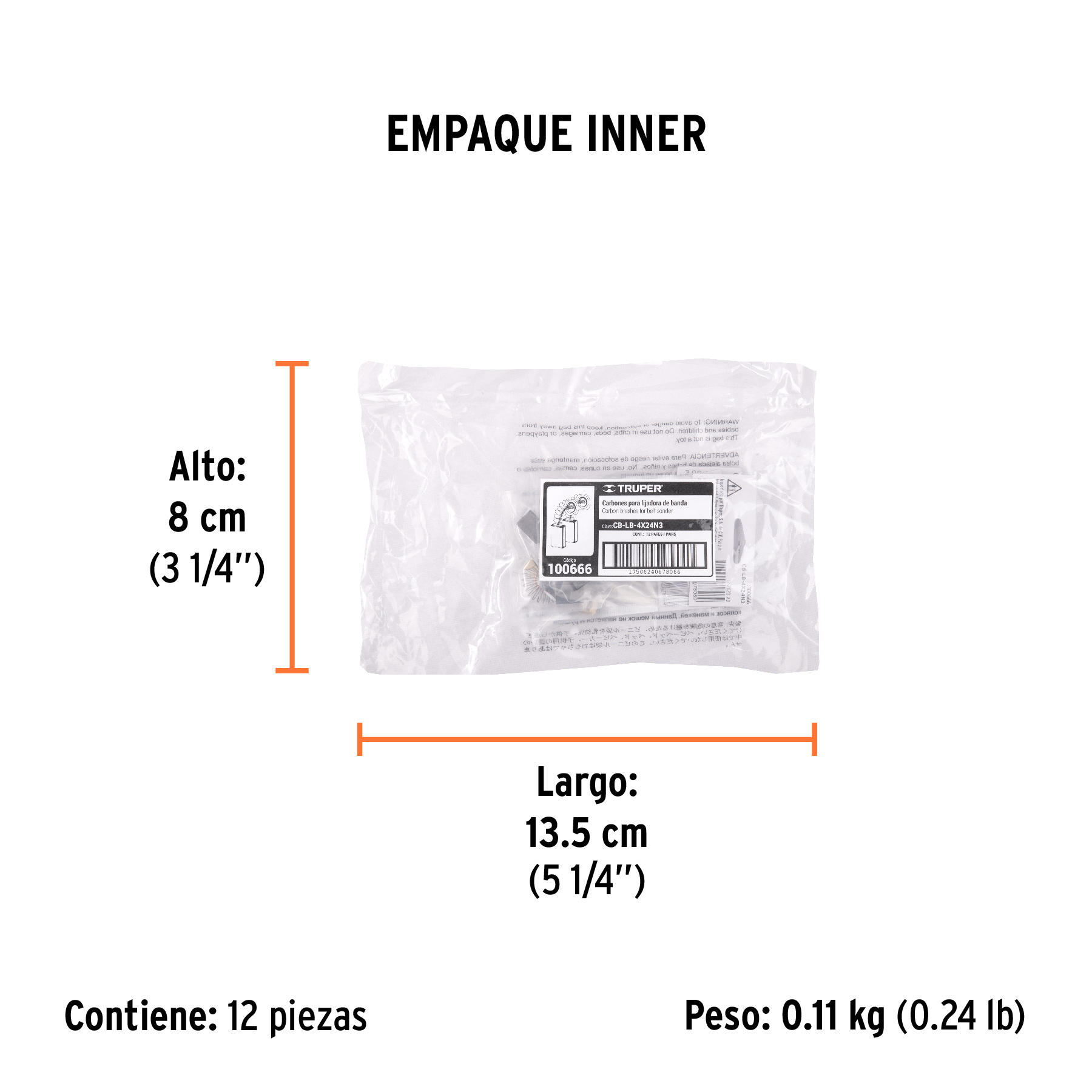 Bolsa con 2 carbones de repuesto para LIBA-4X24N3, TRUPER TRUPER