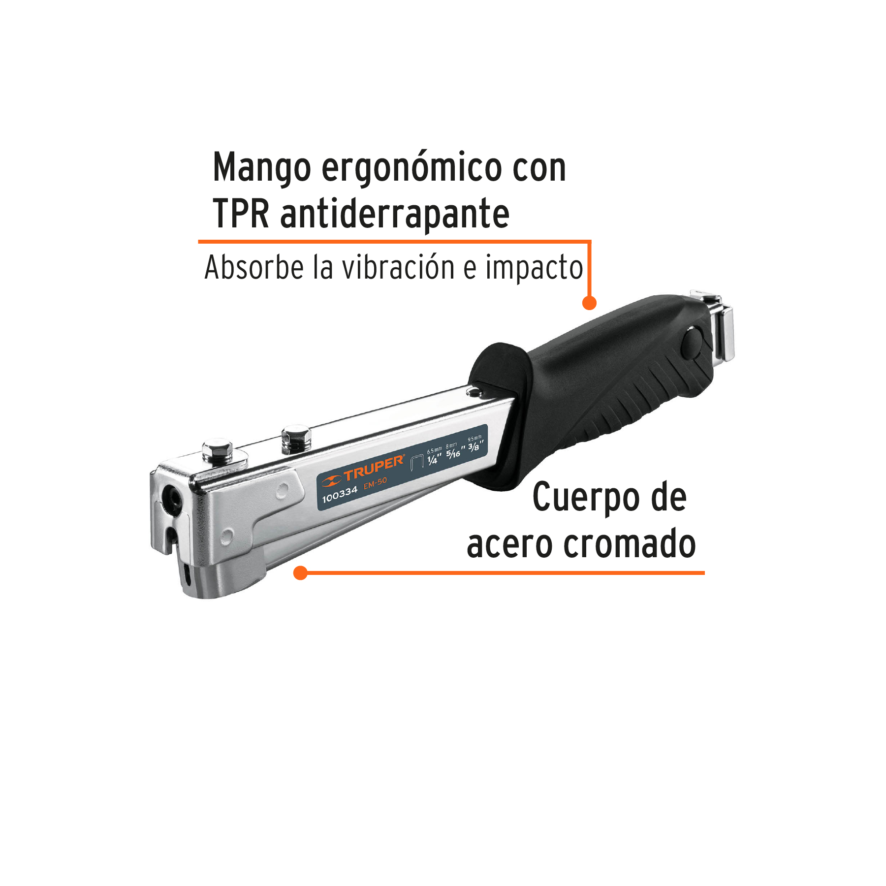 Engrapadora tipo martillo, uso rudo, TRUPER TRUPER