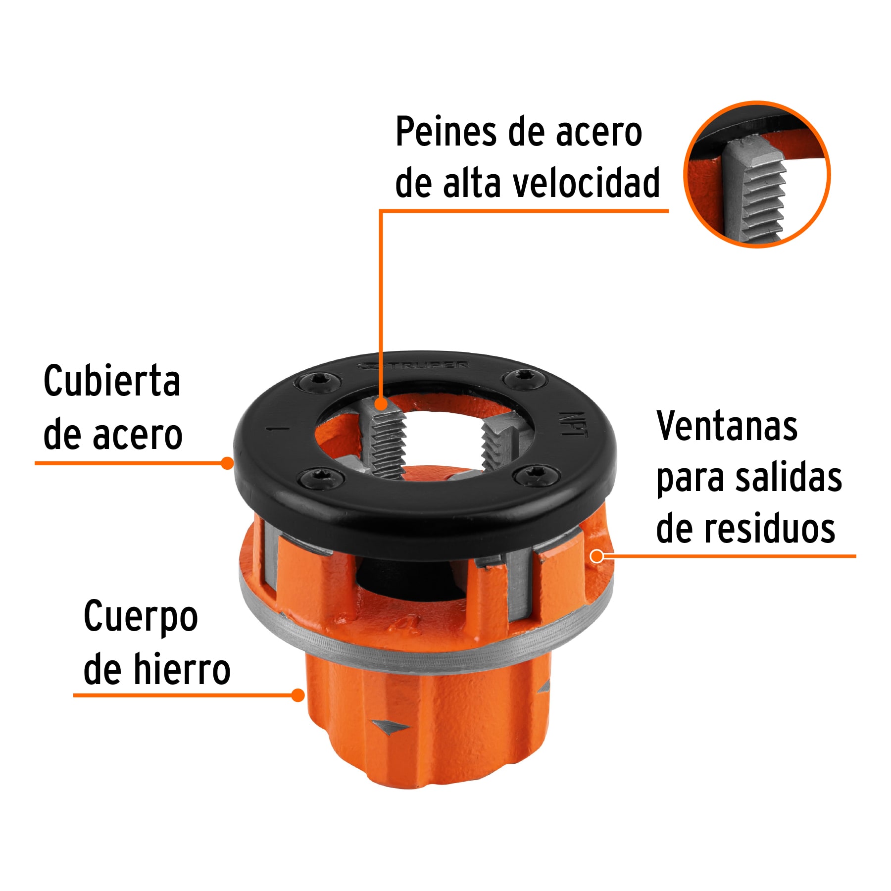 Dado 1" para tarrajas TA-850 y TA-851, TRUPER TRUPER