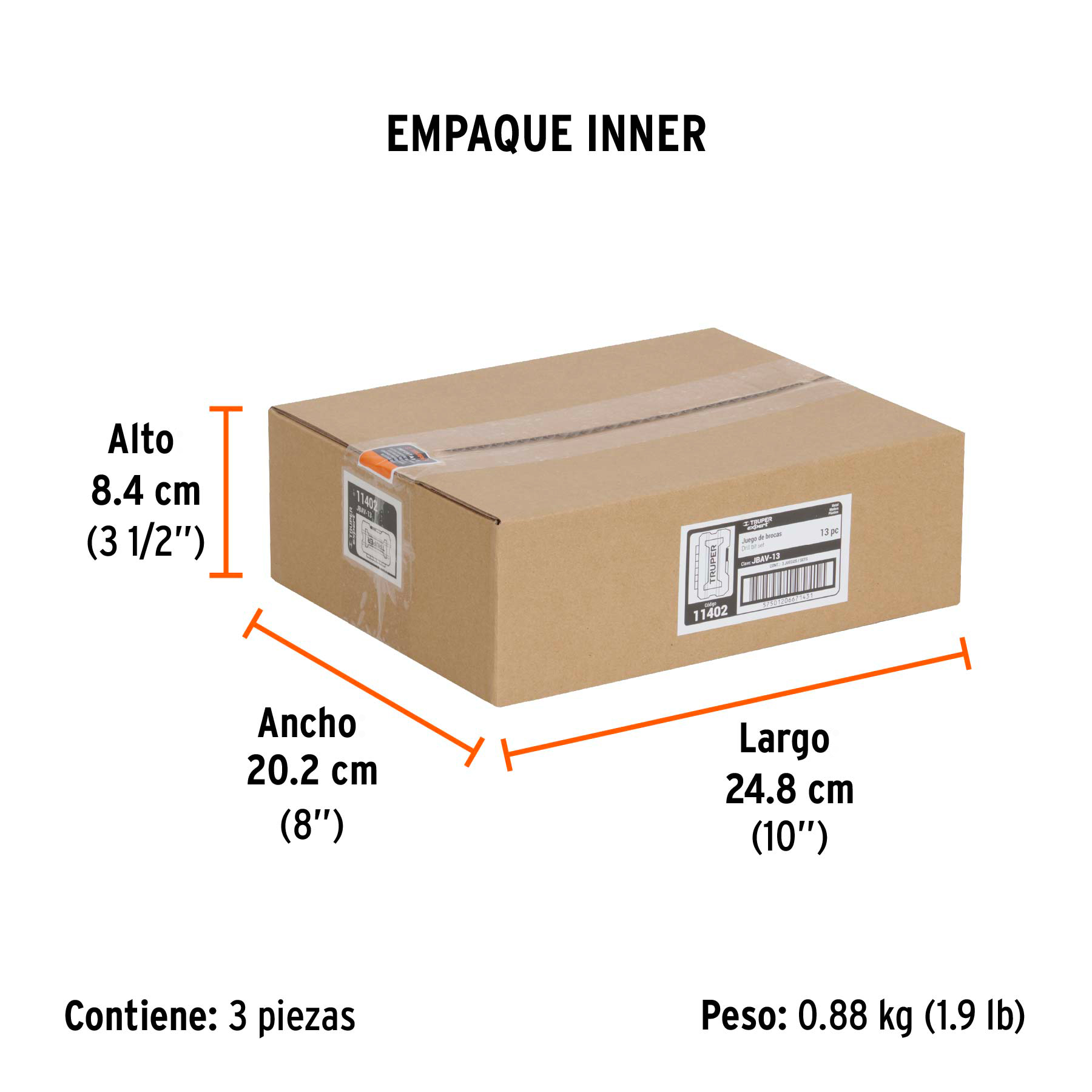 Juego de 13 brocas HSS para metal en estuche, TRUPER EXPERT TRUPER