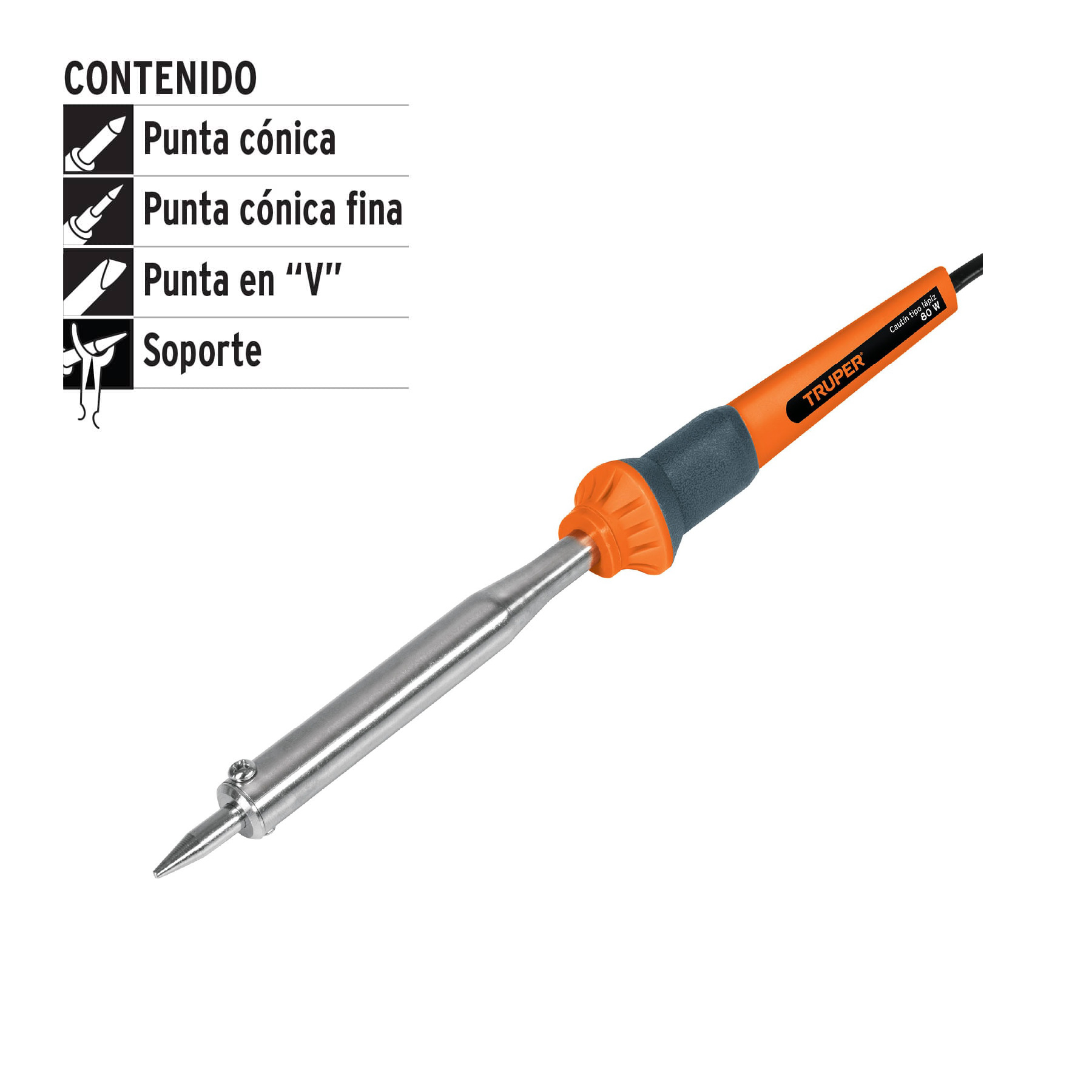 Cautín 80 W tipo lápiz para trabajo pesado, TRUPER TRUPER