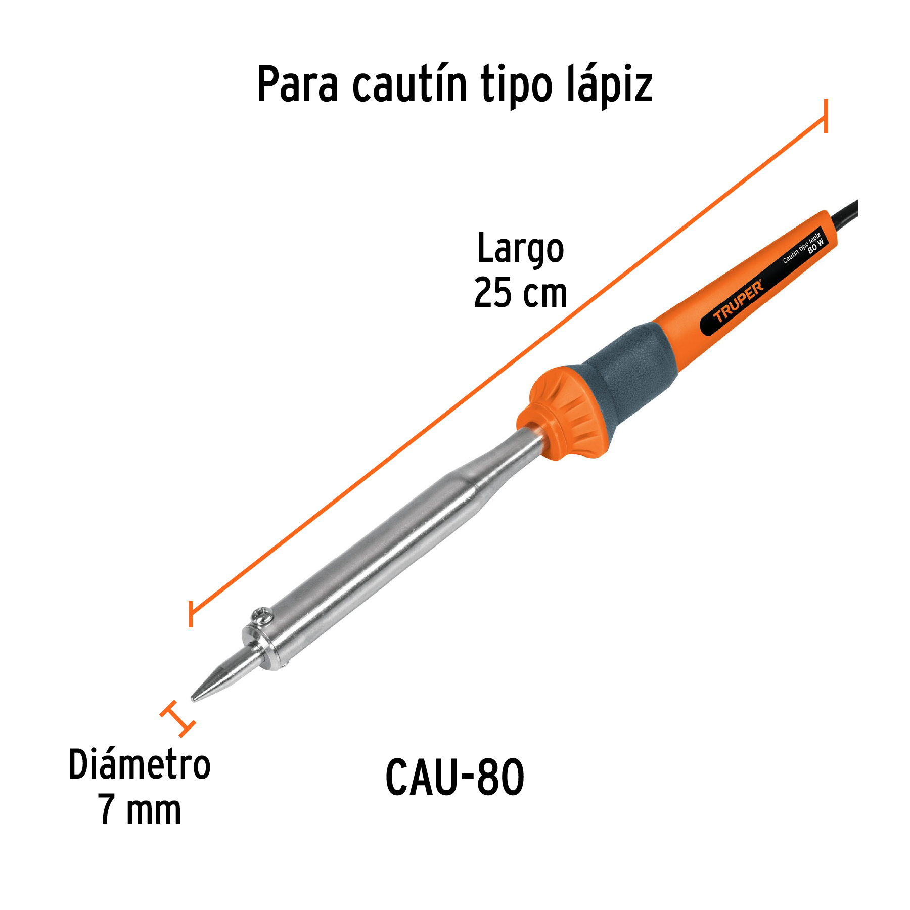 Cautín 80 W tipo lápiz para trabajo pesado, TRUPER TRUPER