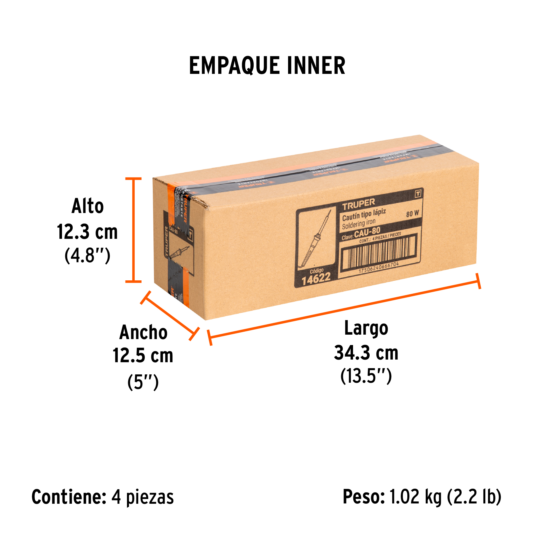 Cautín 80 W tipo lápiz para trabajo pesado, TRUPER TRUPER