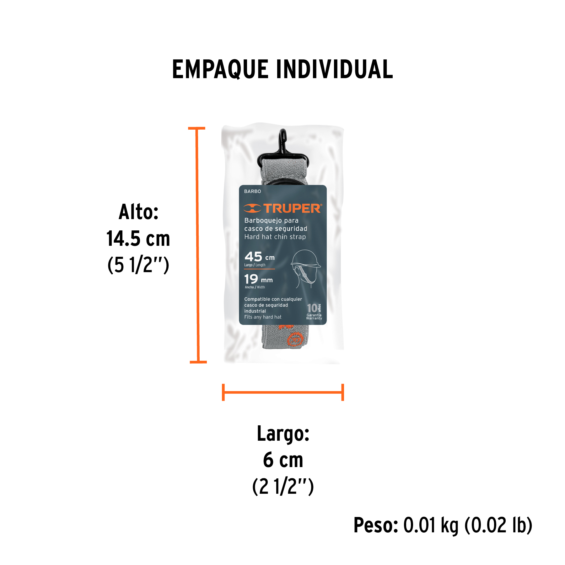 Barboquejo para casco de seguridad industrial, TRUPER TRUPER