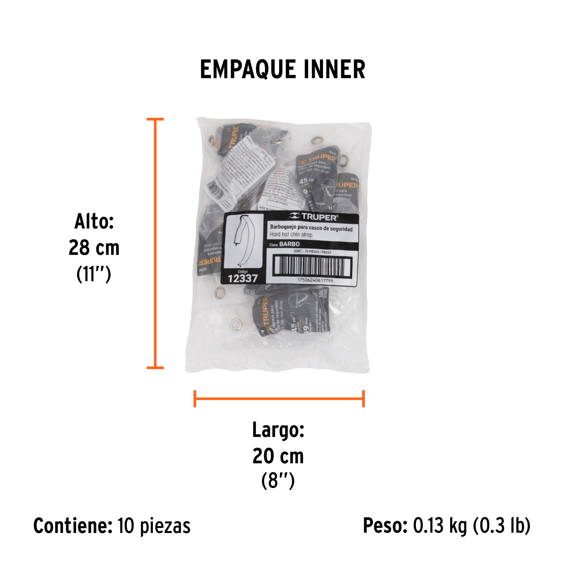 Barboquejo para casco de seguridad industrial, TRUPER TRUPER