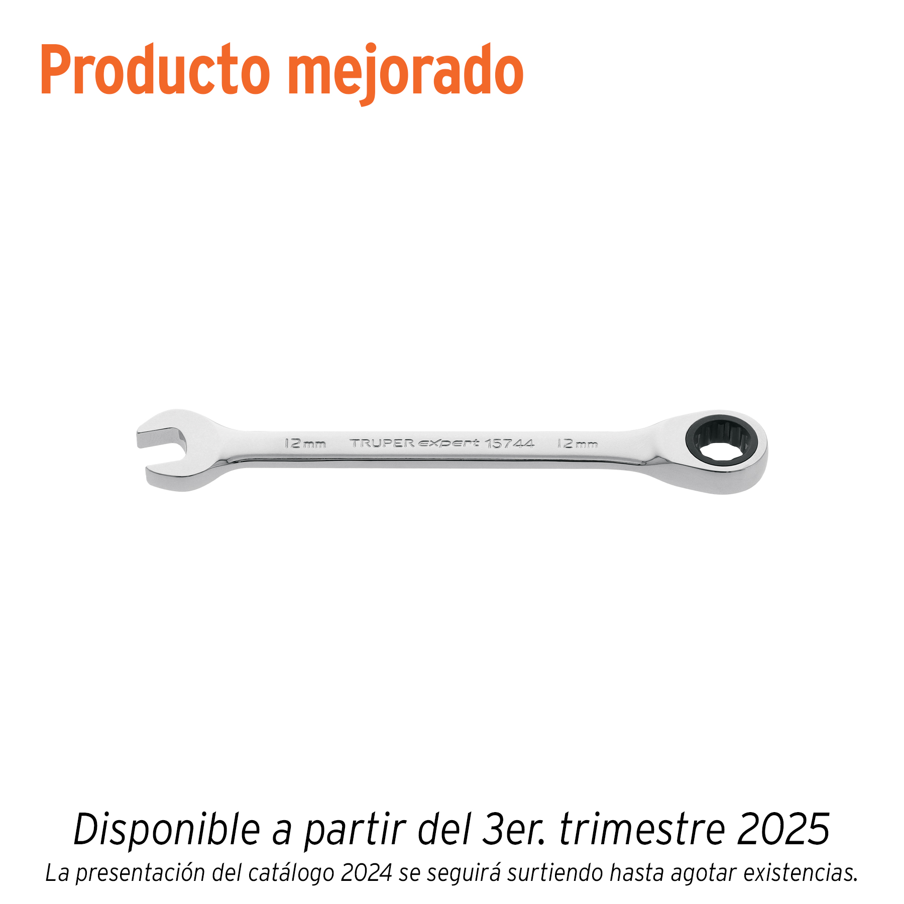 Llave combinada con matraca 12 mm x 166 mm largo, EXPERT TRUPER
