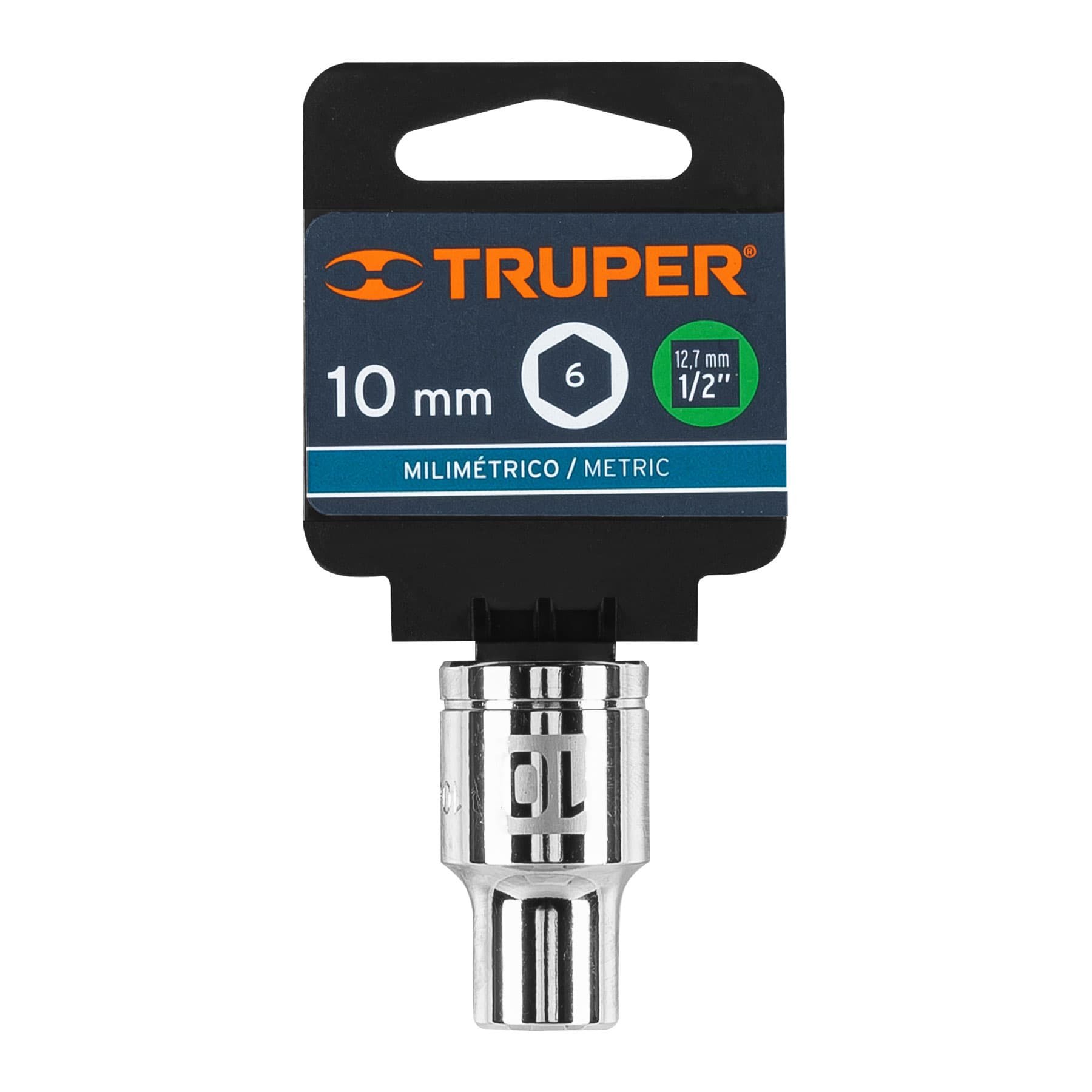 Dado de 10 mm, 6 puntas, cuadro 1/2", TRUPER TRUPER