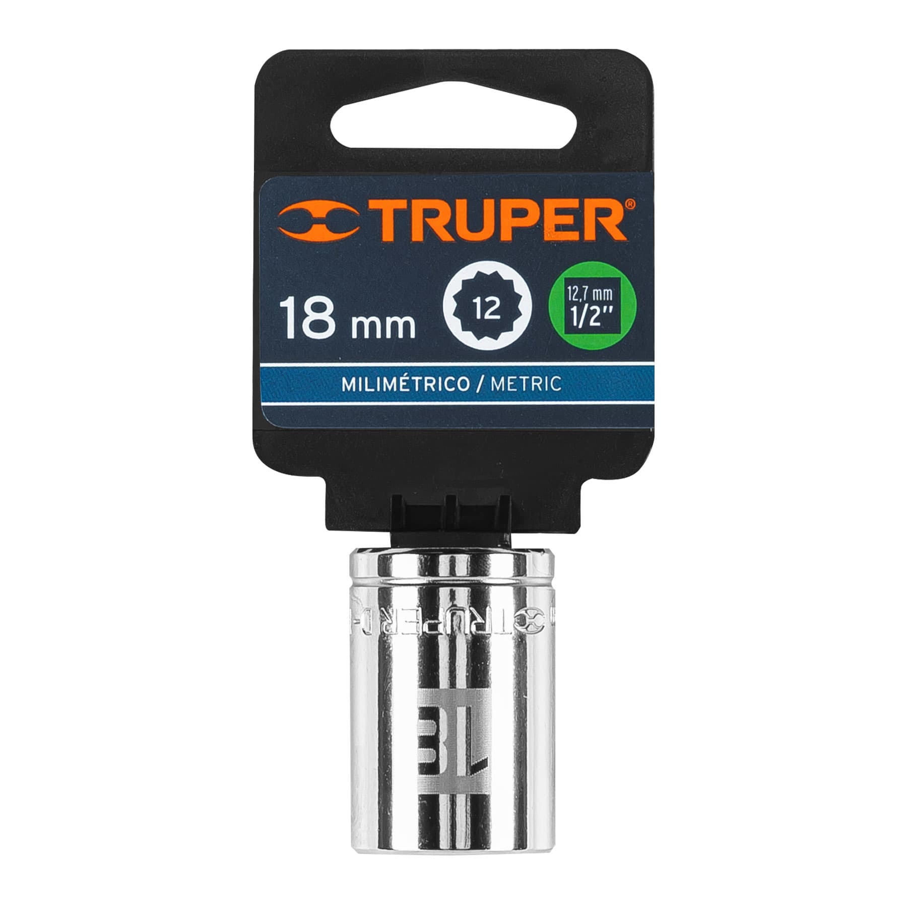 Dado de 18 mm, 12 puntas, cuadro 1/2", TRUPER TRUPER