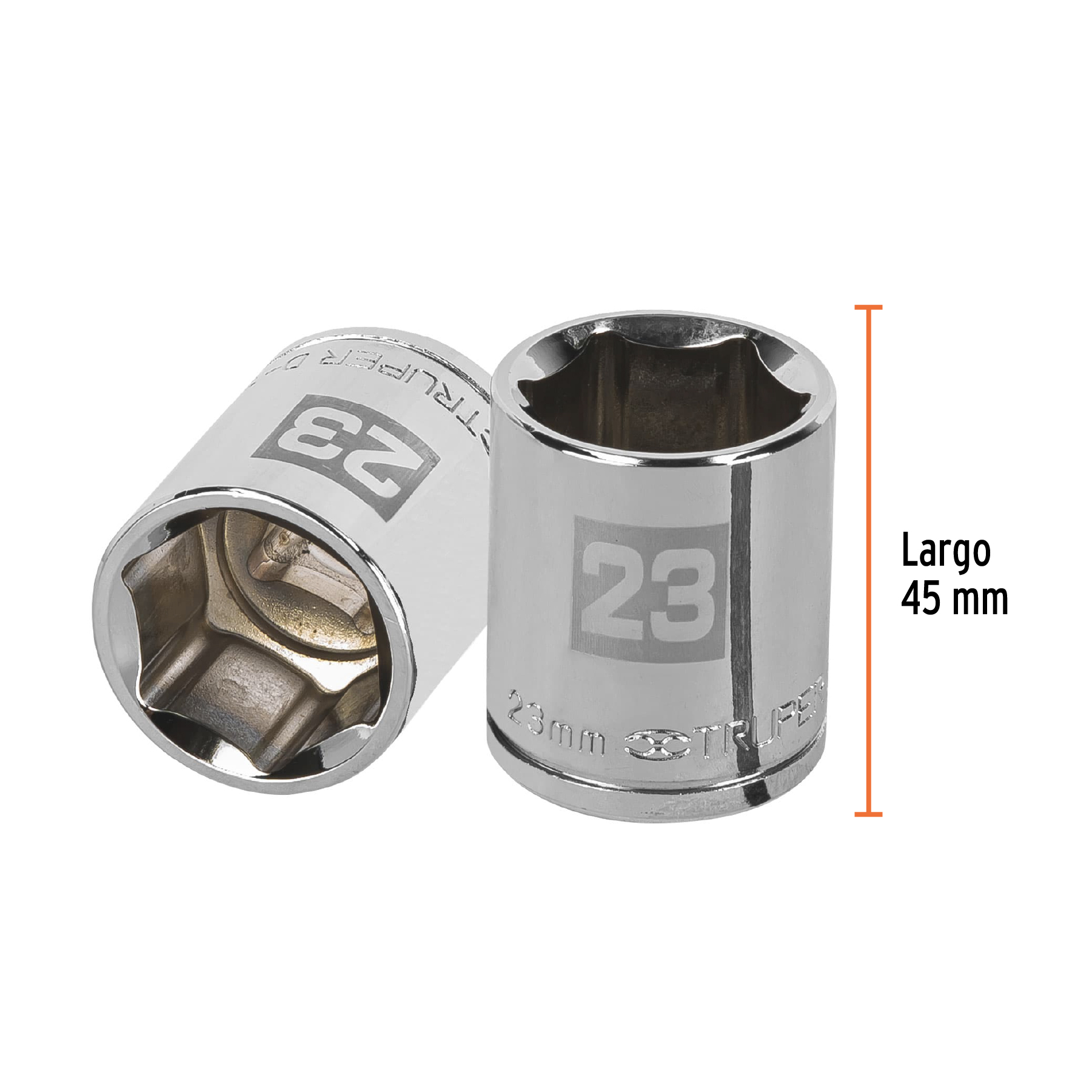 Dado de 23 mm, 6 puntas, cuadro 1/2", TRUPER TRUPER