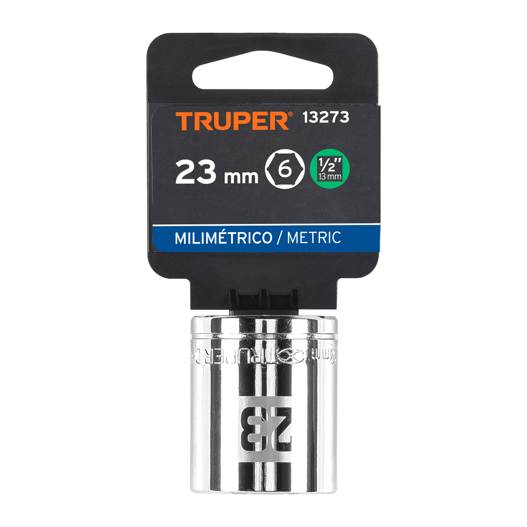 Dado de 23 mm, 6 puntas, cuadro 1/2", TRUPER TRUPER