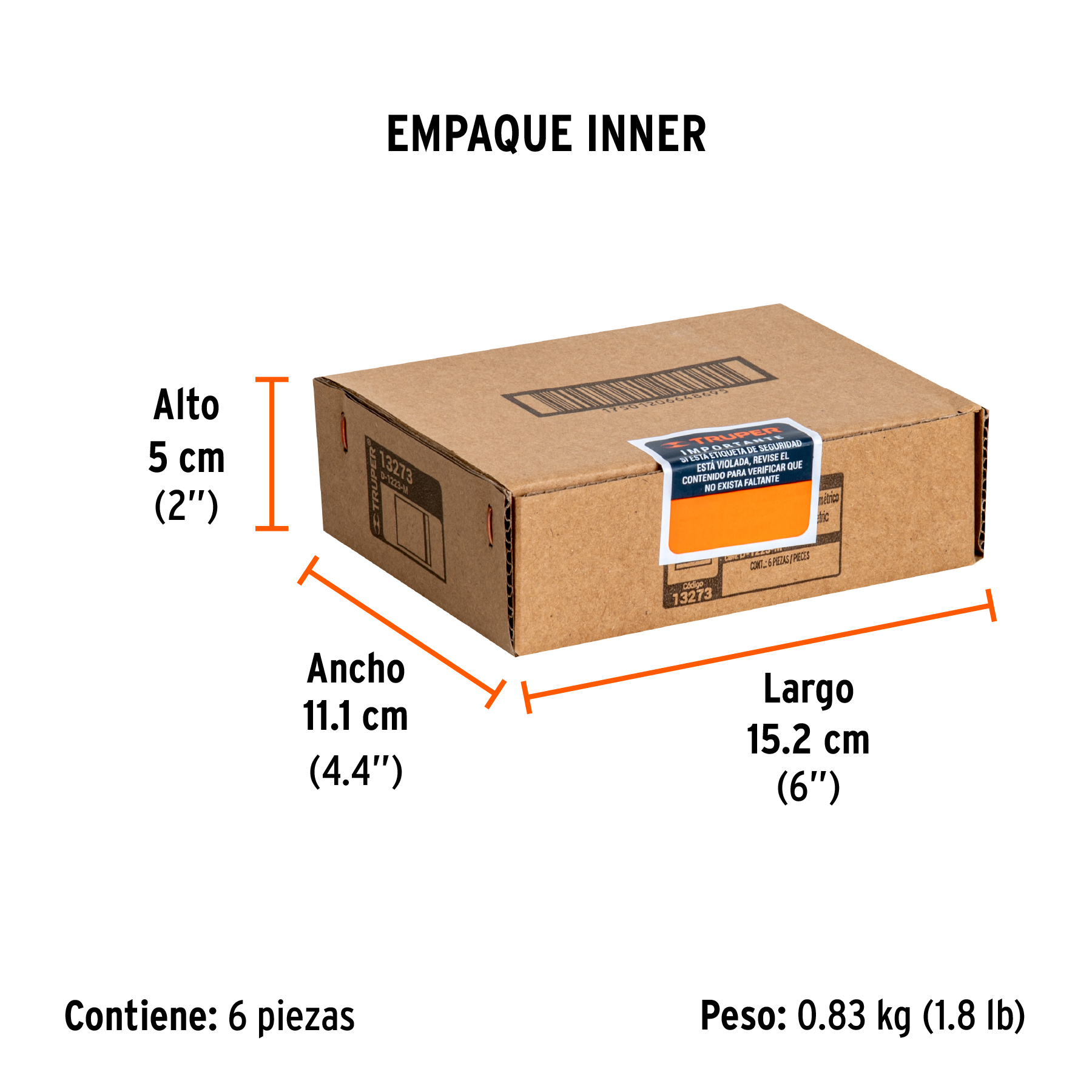 Dado de 23 mm, 6 puntas, cuadro 1/2", TRUPER TRUPER