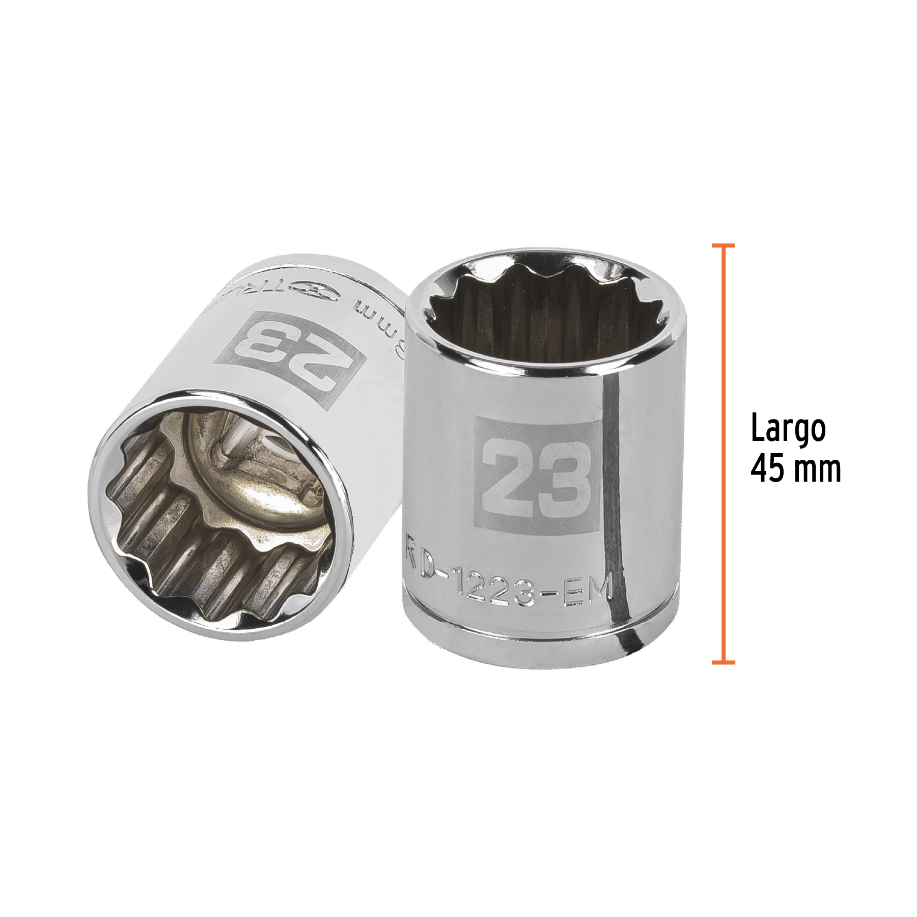 Dado de 23 mm, 12 puntas, cuadro 1/2", TRUPER TRUPER