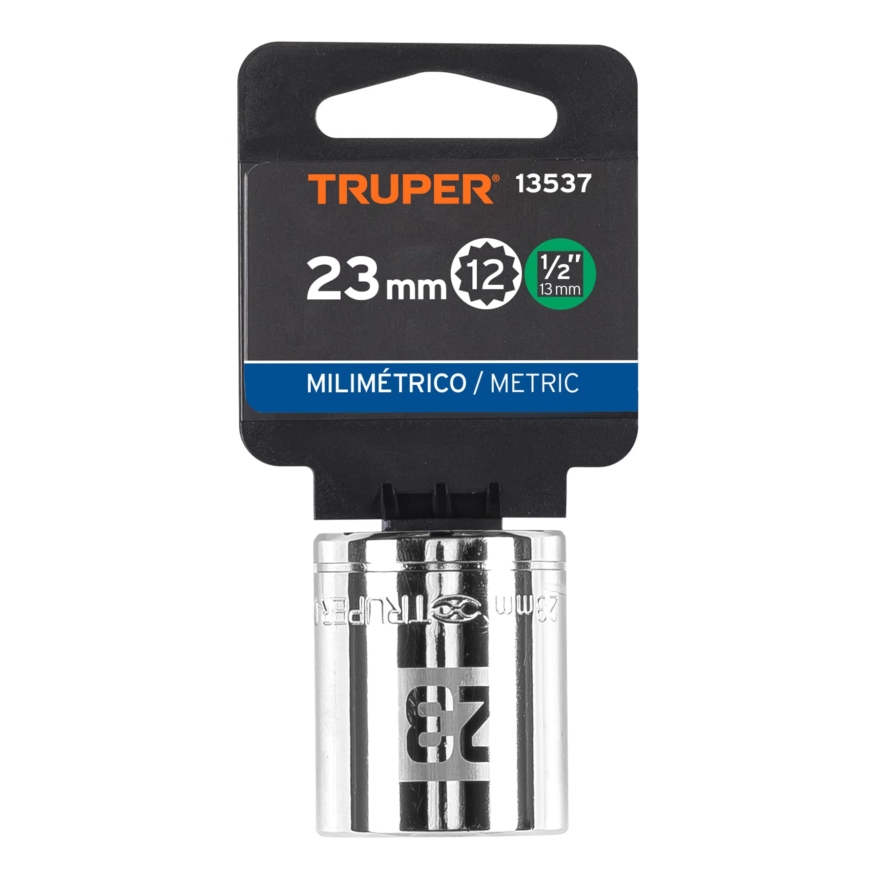 Dado de 23 mm, 12 puntas, cuadro 1/2", TRUPER TRUPER