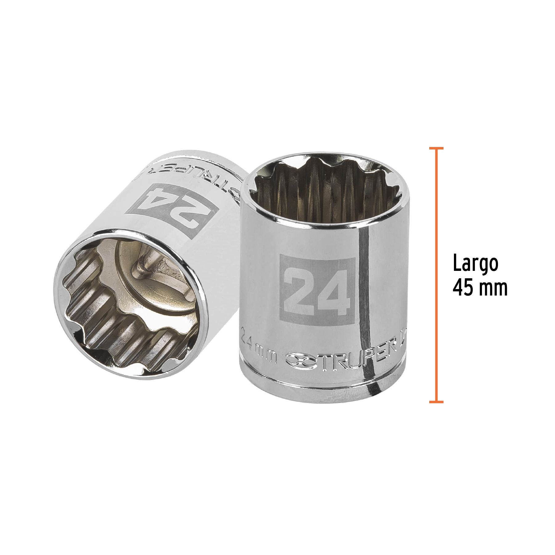 Dado de 24 mm, 12 puntas, cuadro 1/2", TRUPER TRUPER